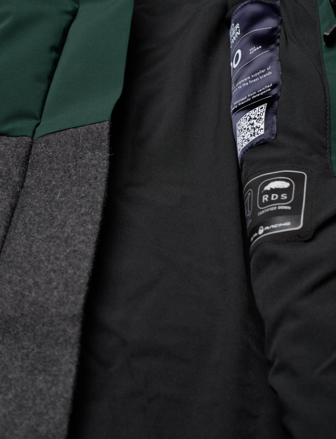 Race down coat sales