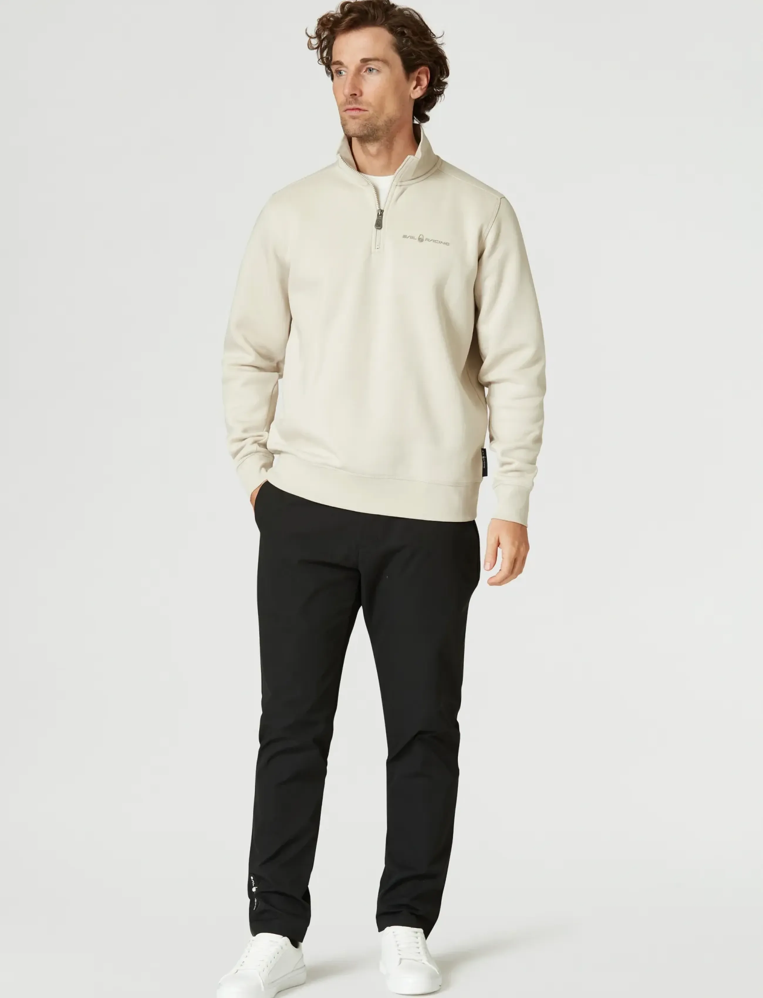 Sail Racing Bowman Logo T-Neck, M, Sport Sweatshirts & Hoodies, Creme - Sweatshirts, Männerswear