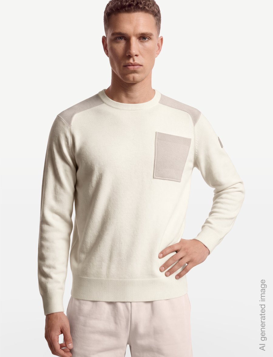 Sail Racing - SPINE KNITTED CREWNECK - adīti izstrādājumi - off white - 3