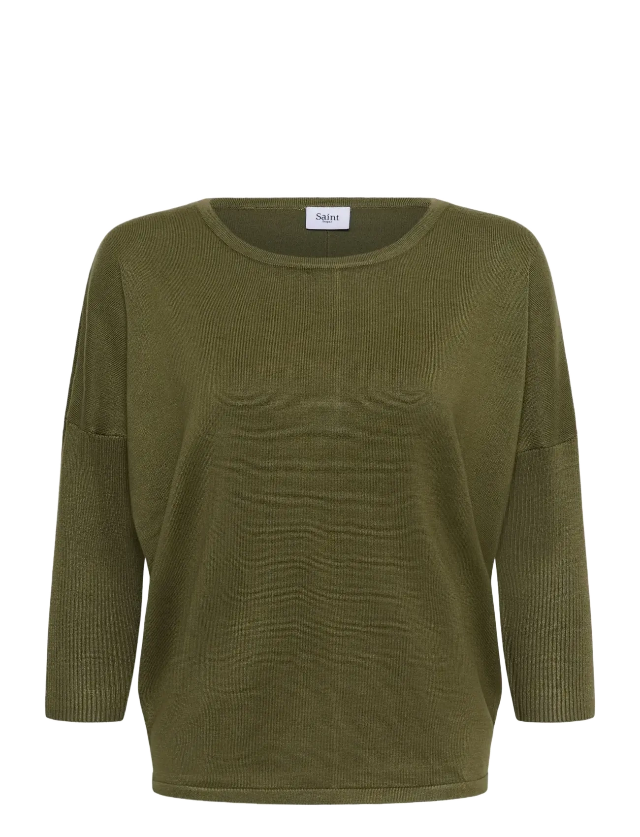 Saint Tropez A2561, MilaSZ R-Neck Pullover - Kleidung - FOUR LEAF CLOVER MELANGE / green