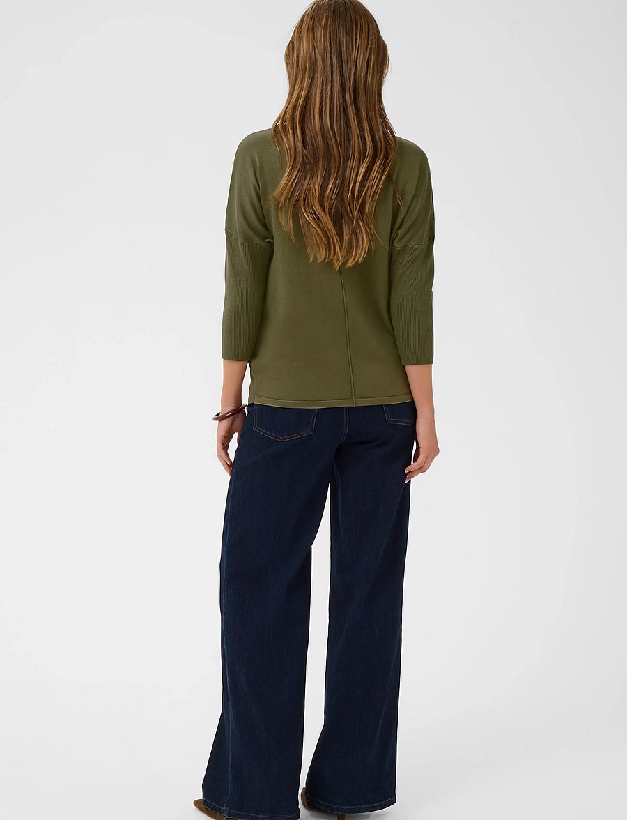 Saint Tropez - A2561, MilaSZ R-Neck Pullover - striktrøjer - four leaf clover melange - 3
