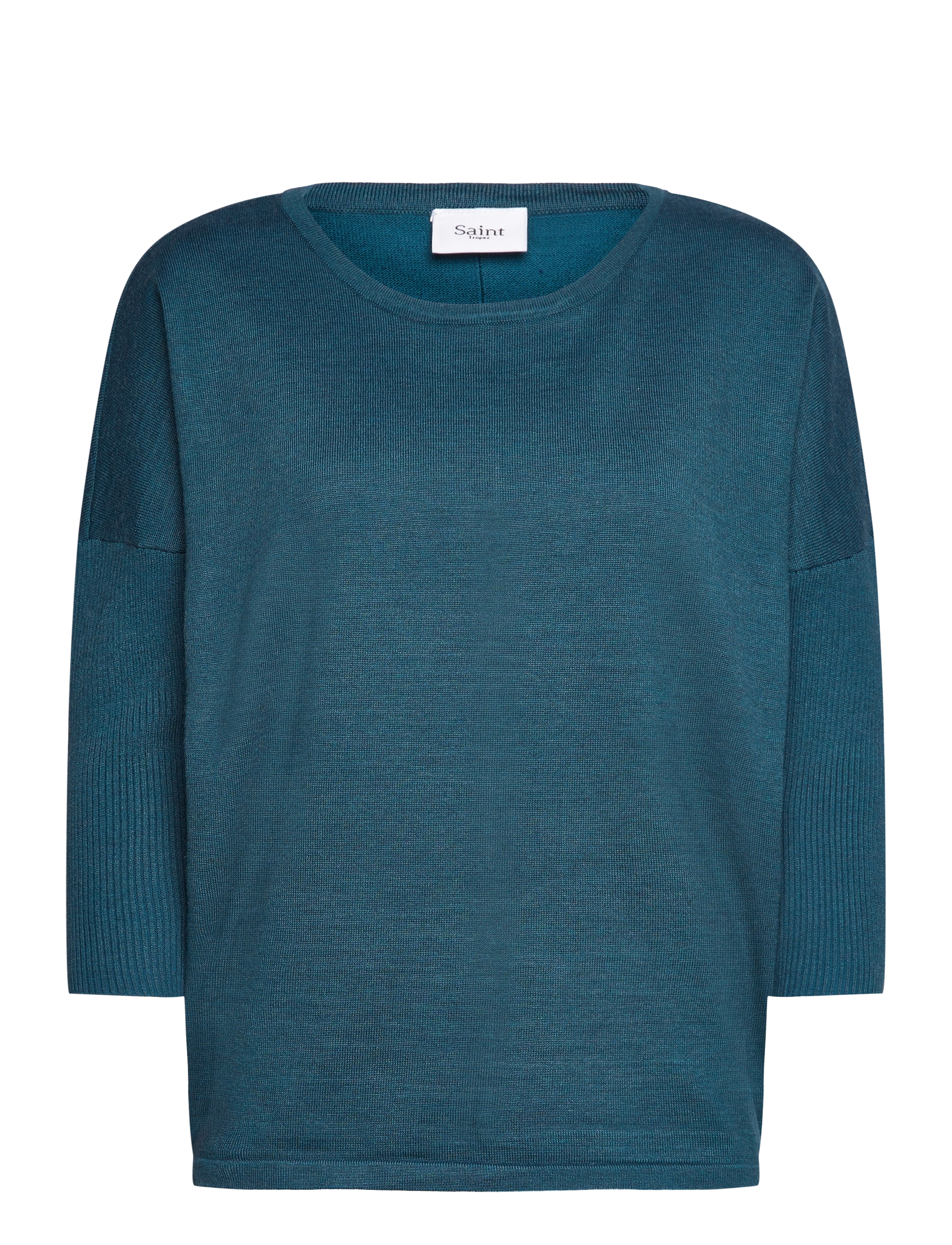 Saint Tropez - A2561, MilaSZ R-Neck Pullover - laveste priser - reflecting pond melange - 1