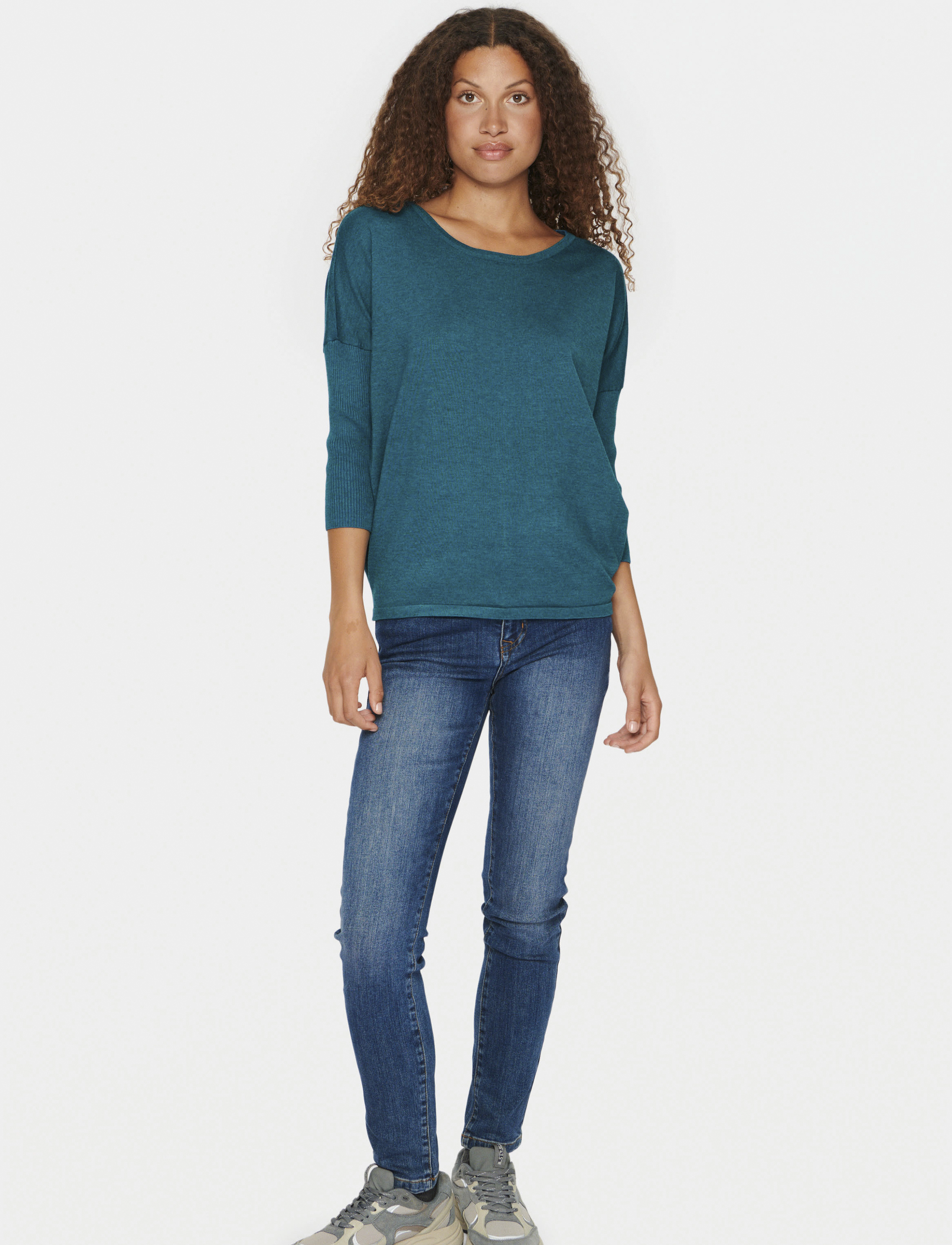 Saint Tropez - A2561, MilaSZ R-Neck Pullover - laveste priser - reflecting pond melange - 3