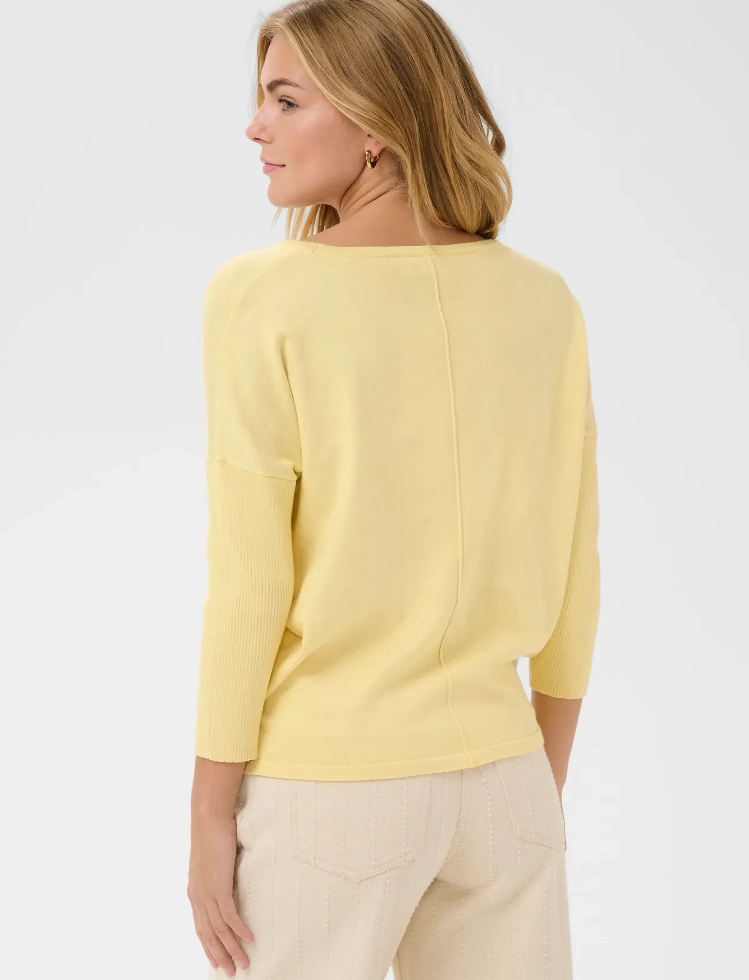 Saint Tropez - A2561, MilaSZ R-Neck Pullover - jumpers - pineapple slice melange - 4