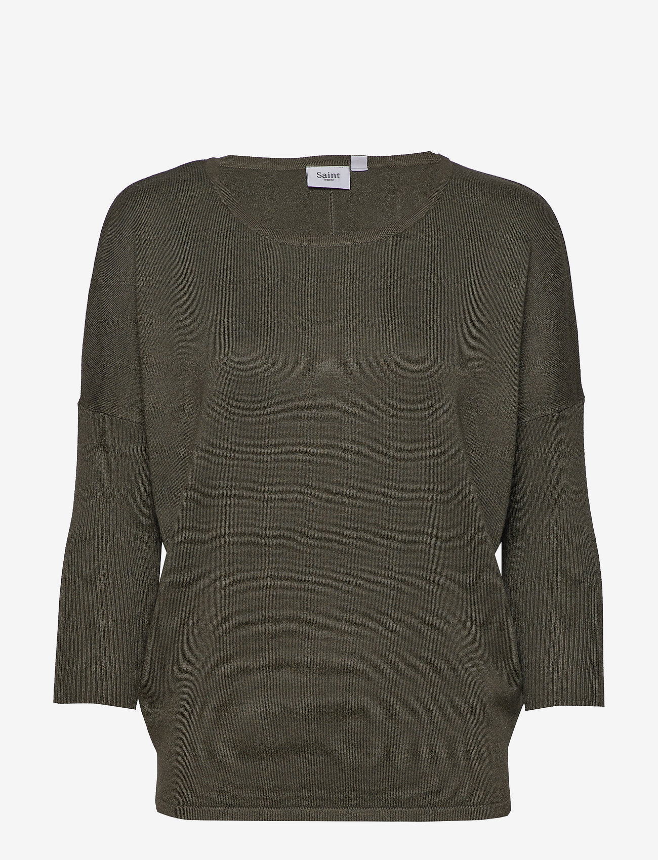 Saint Tropez - A2561, MilaSZ R-Neck Pullover - pullover - army green melange - 1