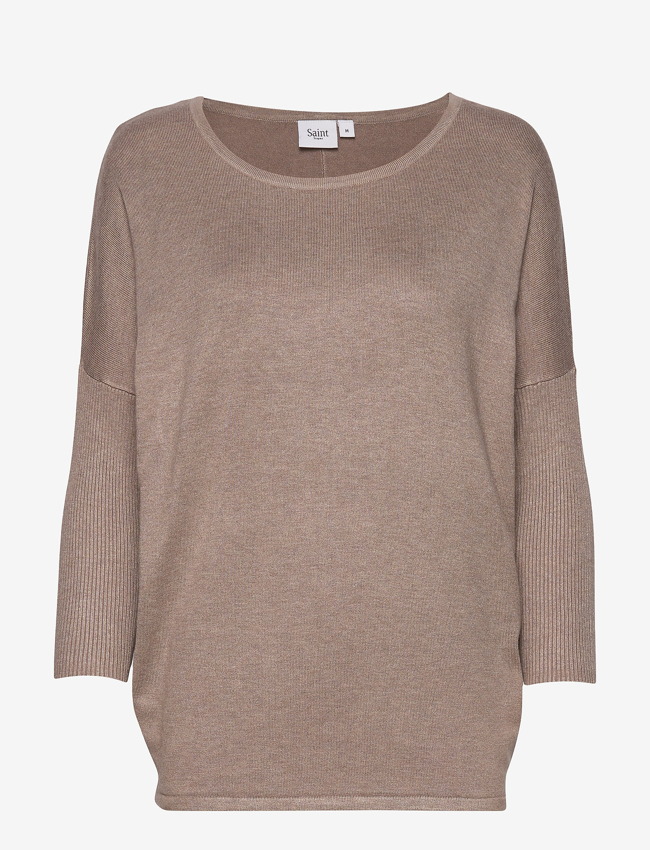 Saint Tropez - A2561, MilaSZ R-Neck Pullover - stickade tröjor - atmos melange - 1