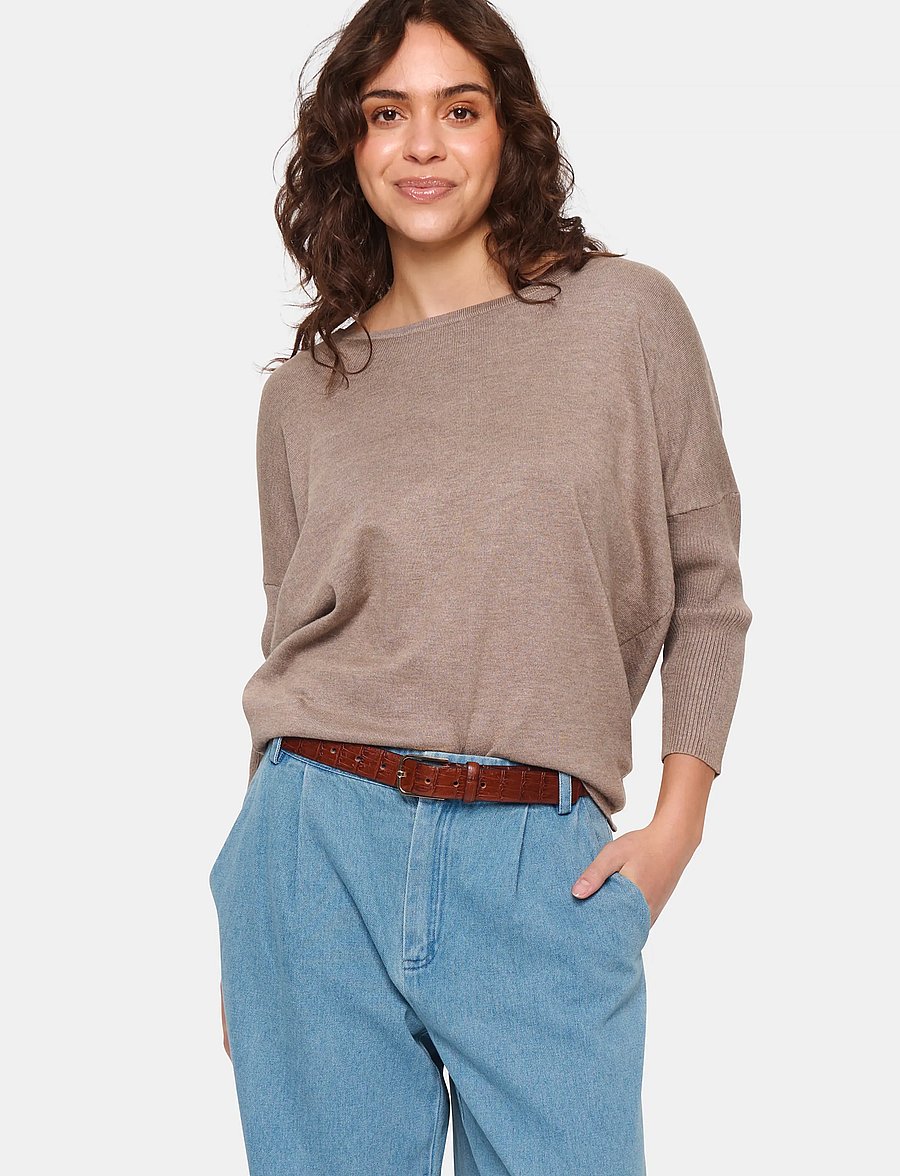 Saint Tropez - A2561, MilaSZ R-Neck Pullover - pullover - atmos melange - 0