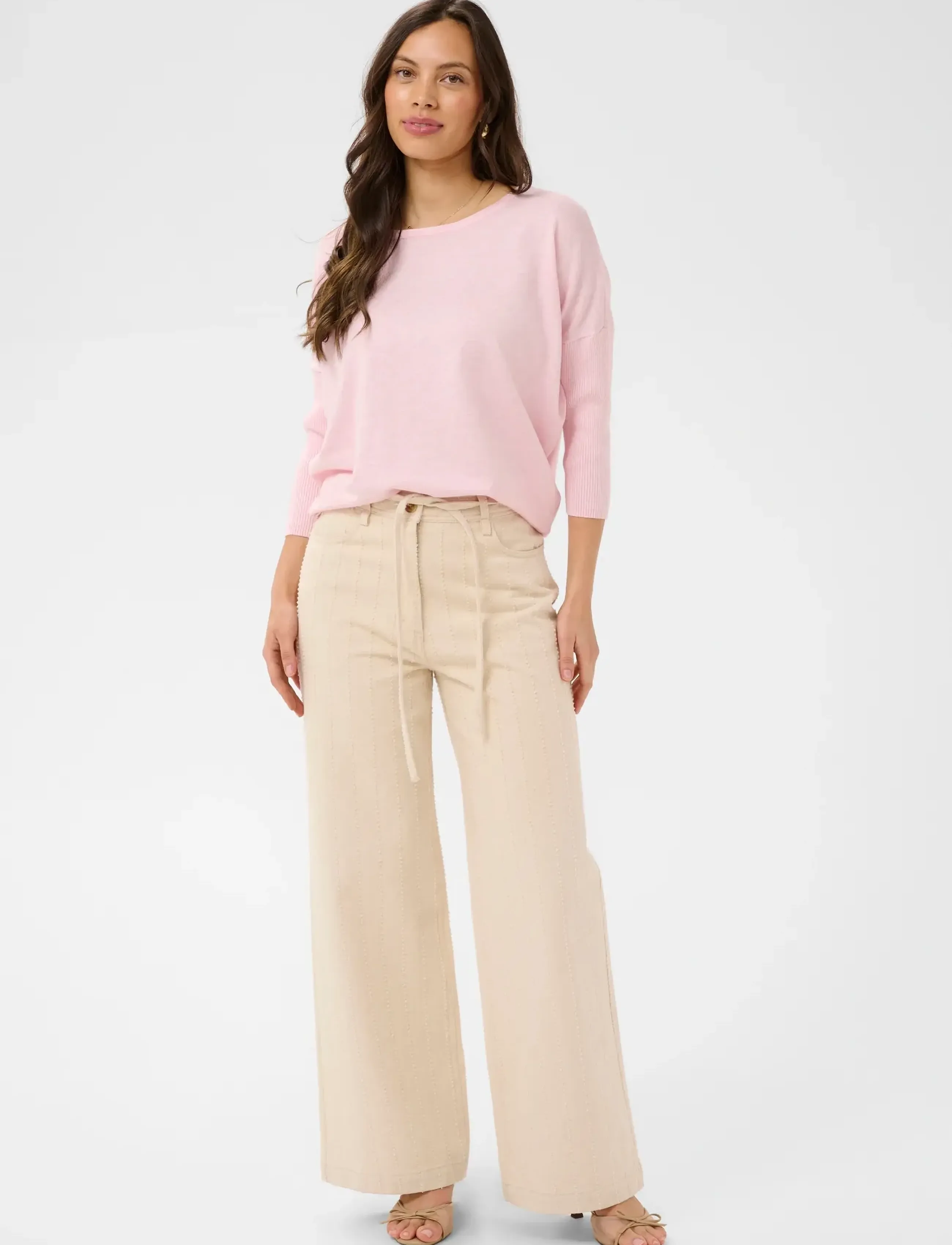 Saint Tropez - A2561, MilaSZ R-Neck Pullover - jumpers - ballerina melange - 3