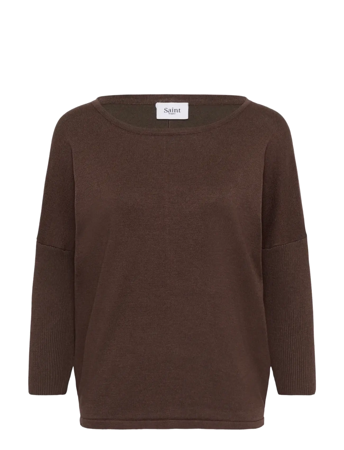 Saint Tropez A2561, MilaSZ R-Neck Pullover - Clothing - BRACKEN MELANGE / brown