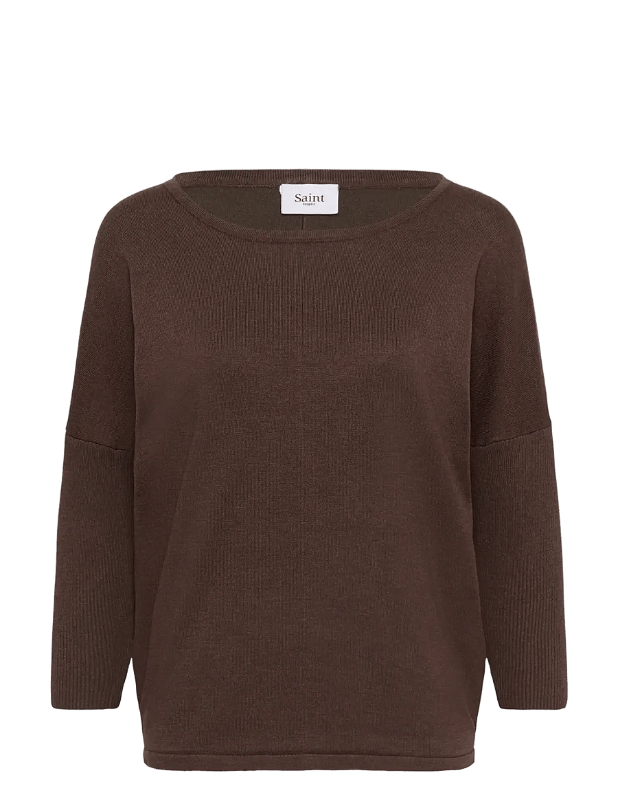 Saint Tropez - A2561, MilaSZ R-Neck Pullover - pullover - bracken melange - 1