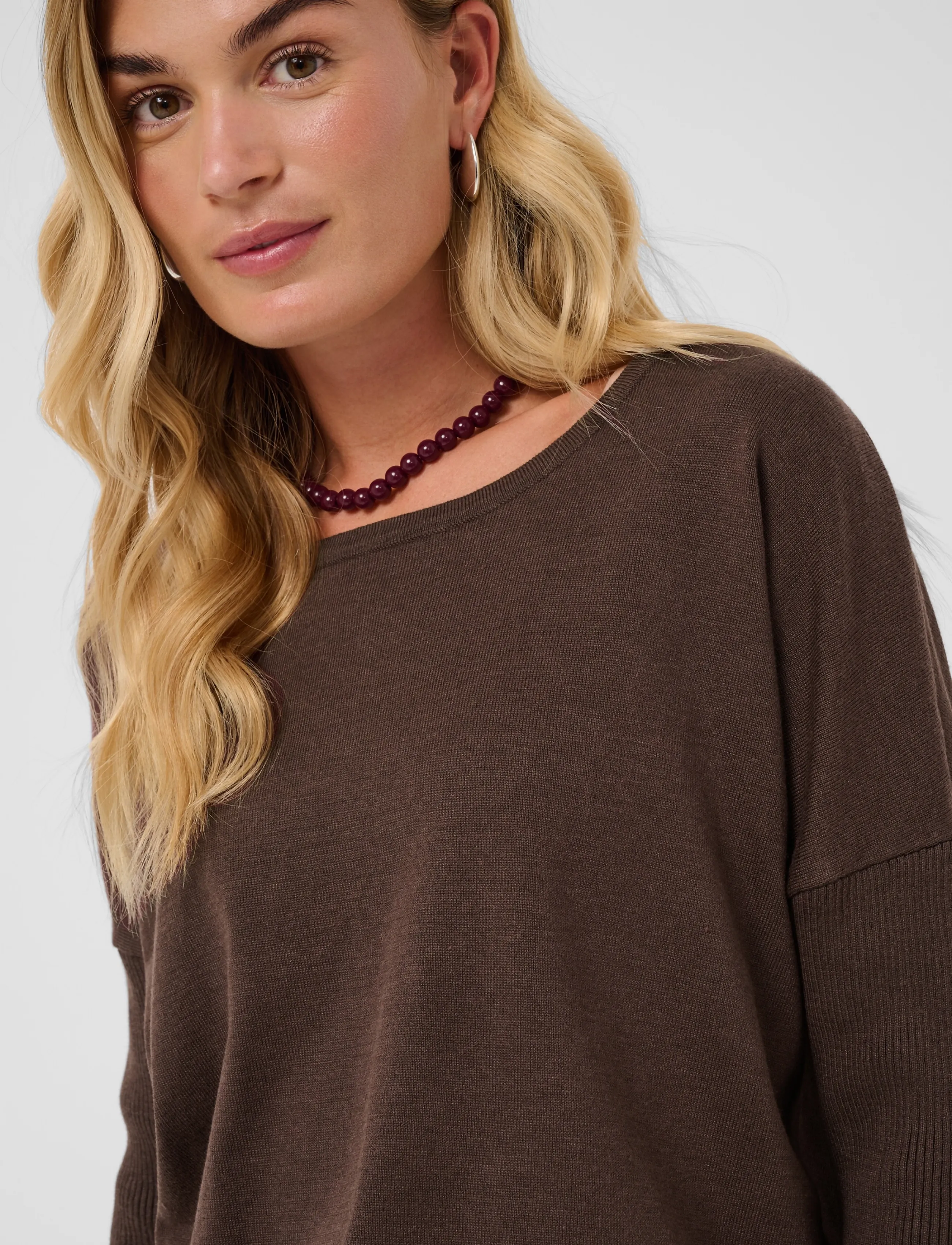 Saint Tropez - A2561, MilaSZ R-Neck Pullover - jumpers - bracken melange - 5