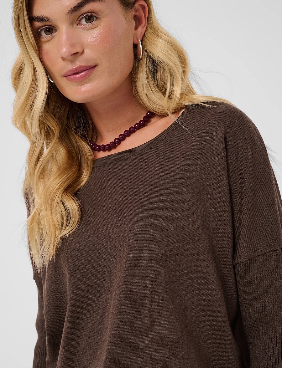 Saint Tropez - A2561, MilaSZ R-Neck Pullover - pullover - bracken melange - 5