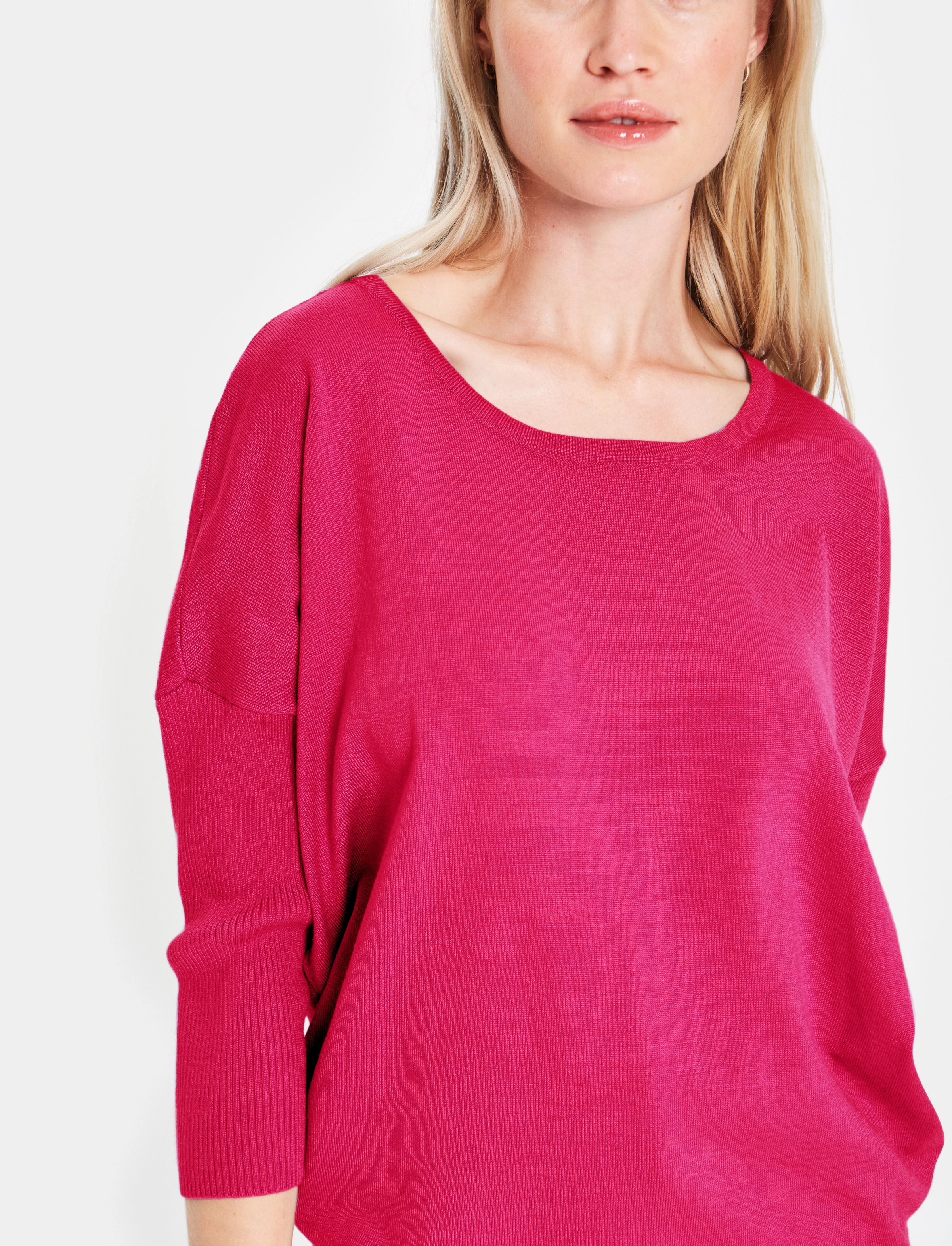 Saint Tropez - A2561, MilaSZ R-Neck Pullover - laveste priser - bright rose - 5