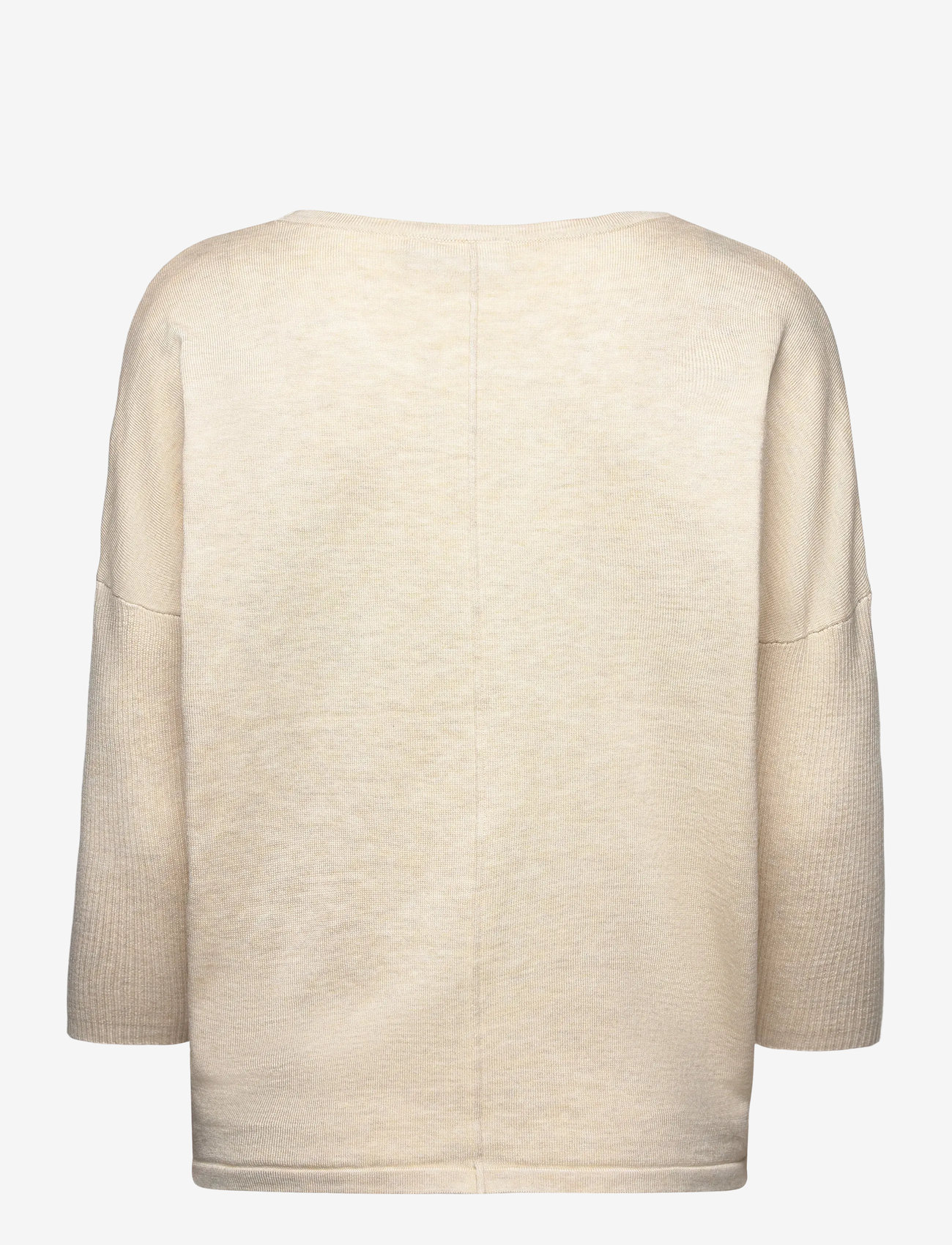 Saint Tropez - A2561, MilaSZ R-Neck Pullover - striktrøjer - brown rice melange - 2