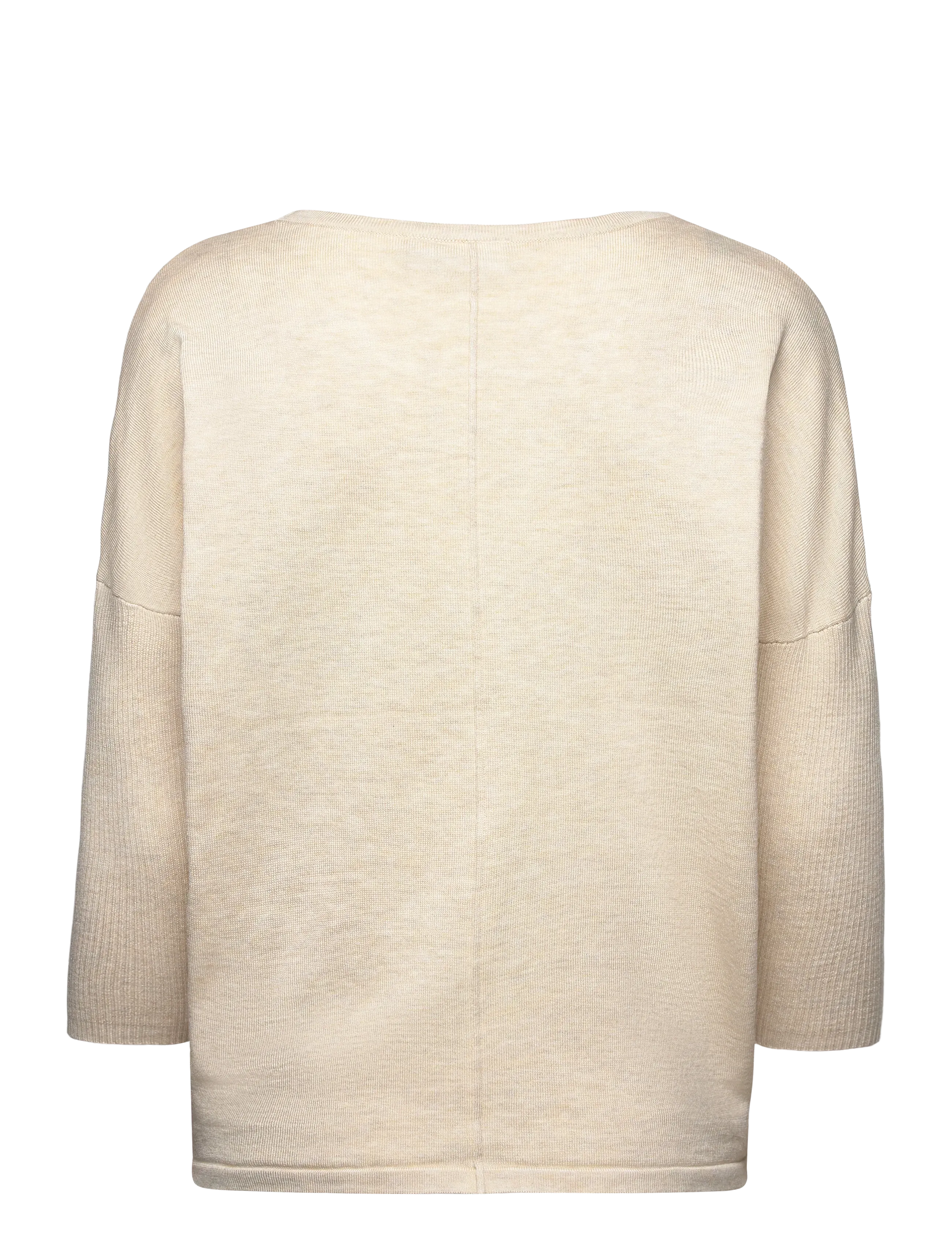 Saint Tropez - A2561, MilaSZ R-Neck Pullover - swetry - brown rice melange - 2