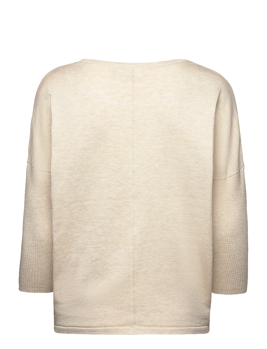 Saint Tropez - A2561, MilaSZ R-Neck Pullover - pullover - brown rice melange - 2