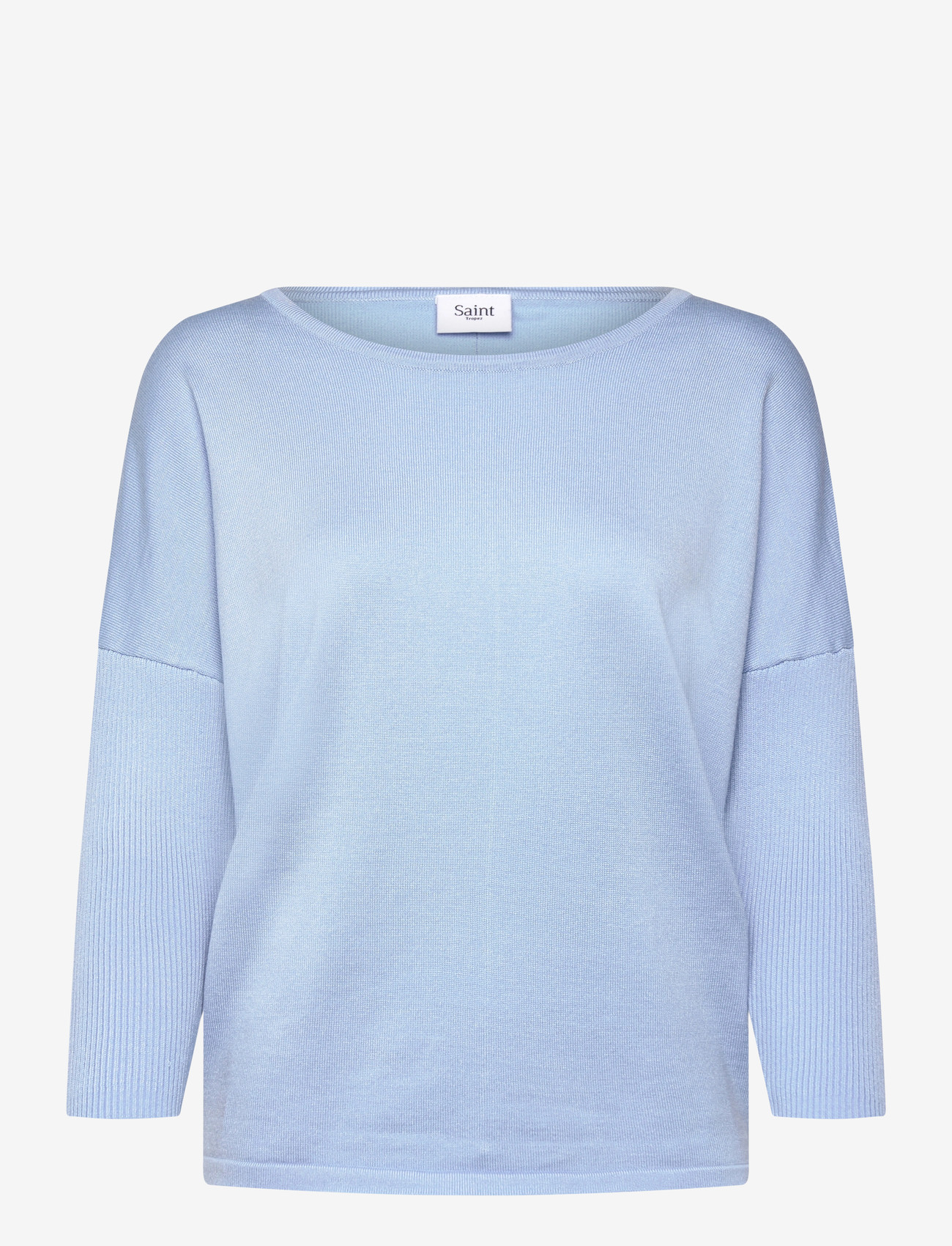 Saint Tropez - A2561, MilaSZ R-Neck Pullover - striktrøjer - chambray blue - 0