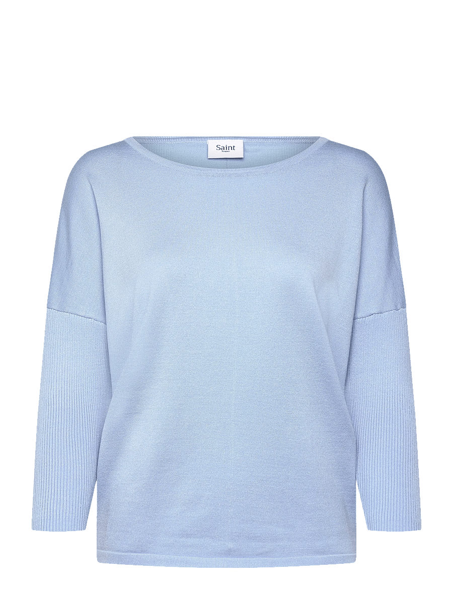 Saint Tropez - A2561, MilaSZ R-Neck Pullover - pullover - chambray blue - 0
