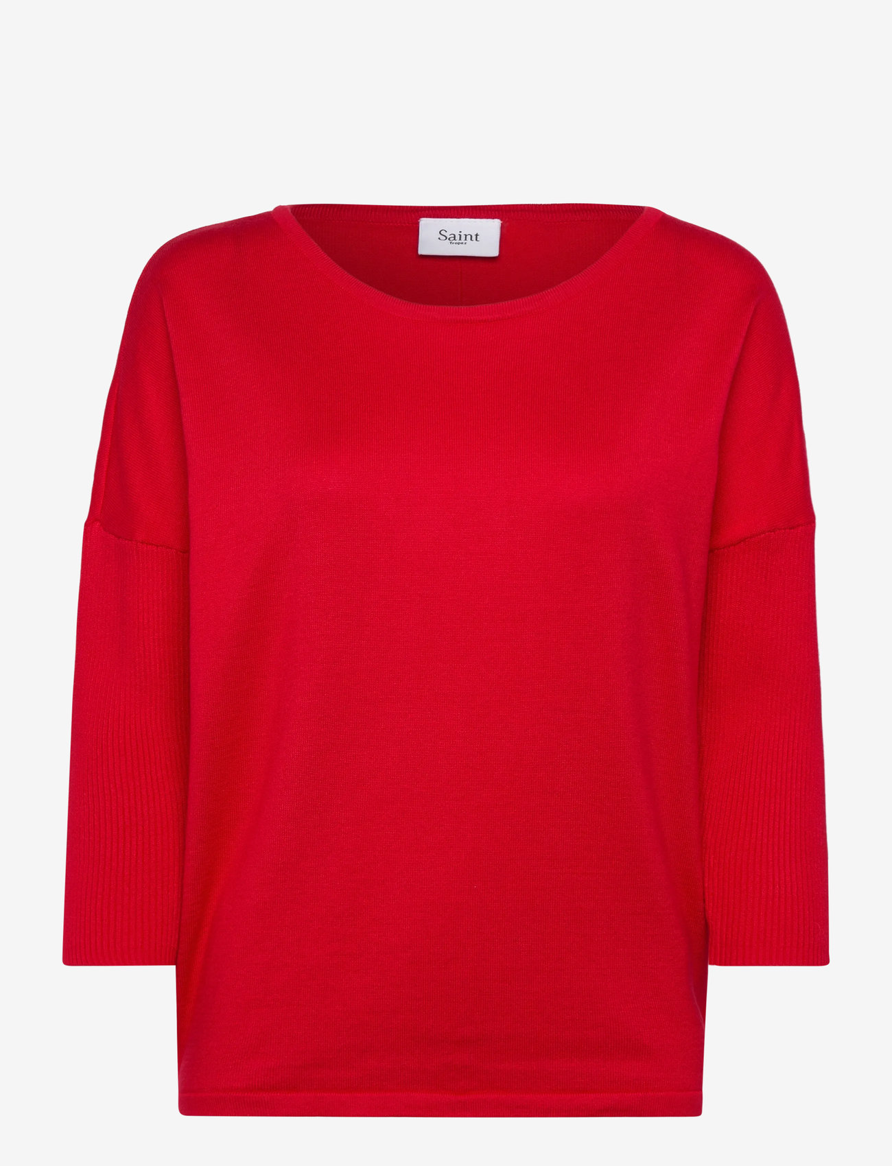 Saint Tropez - A2561, MilaSZ R-Neck Pullover - neulepuserot - chinese red - 1