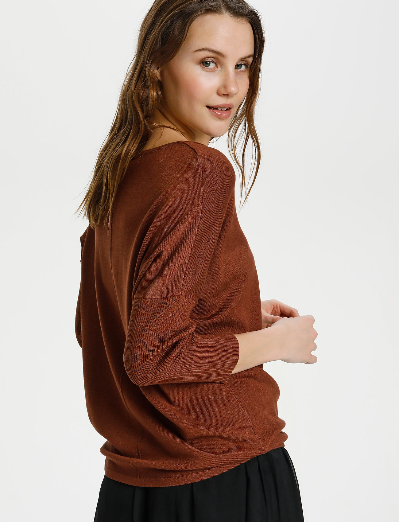Saint Tropez - A2561, MilaSZ R-Neck Pullover - lägsta priserna - cinnamon - 4