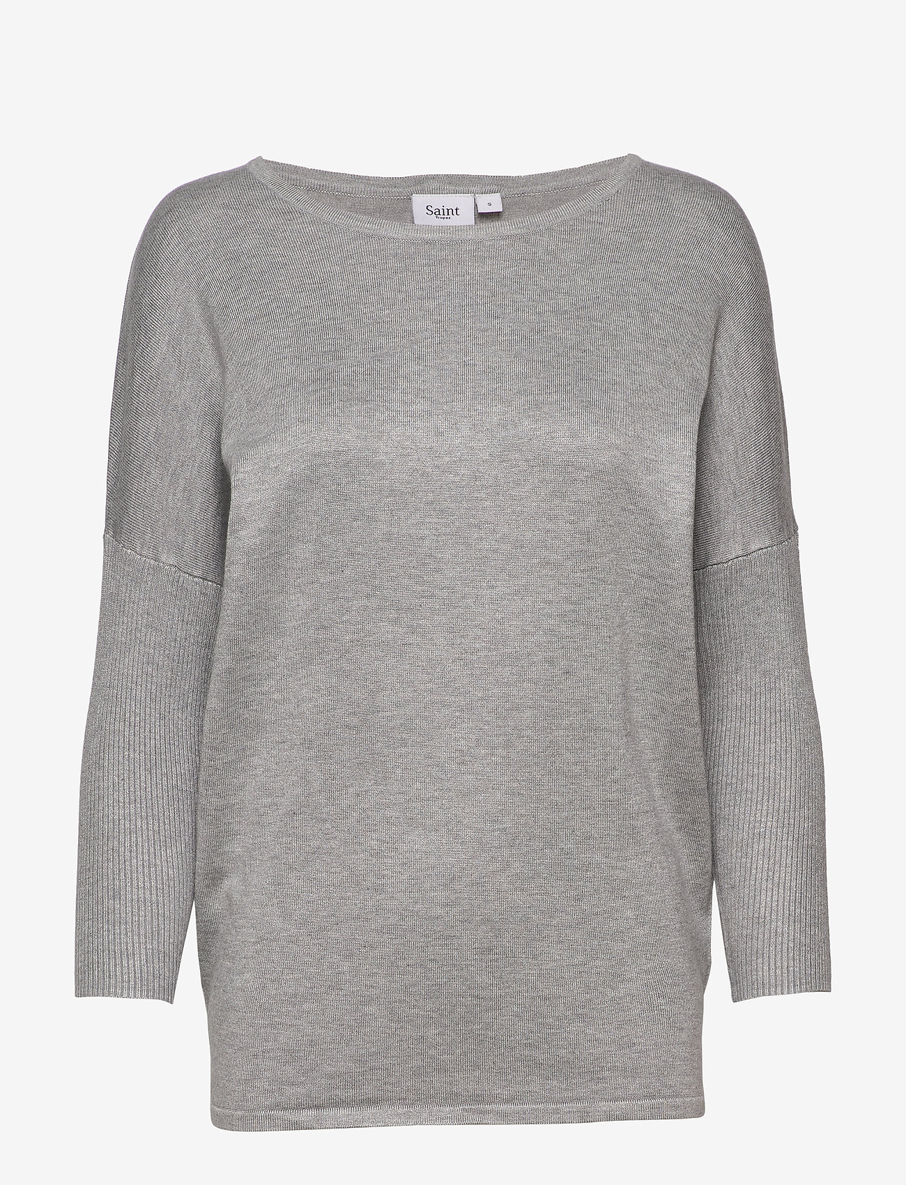 Saint Tropez - A2561, MilaSZ R-Neck Pullover - sviitrid - pearl grey mel - 1