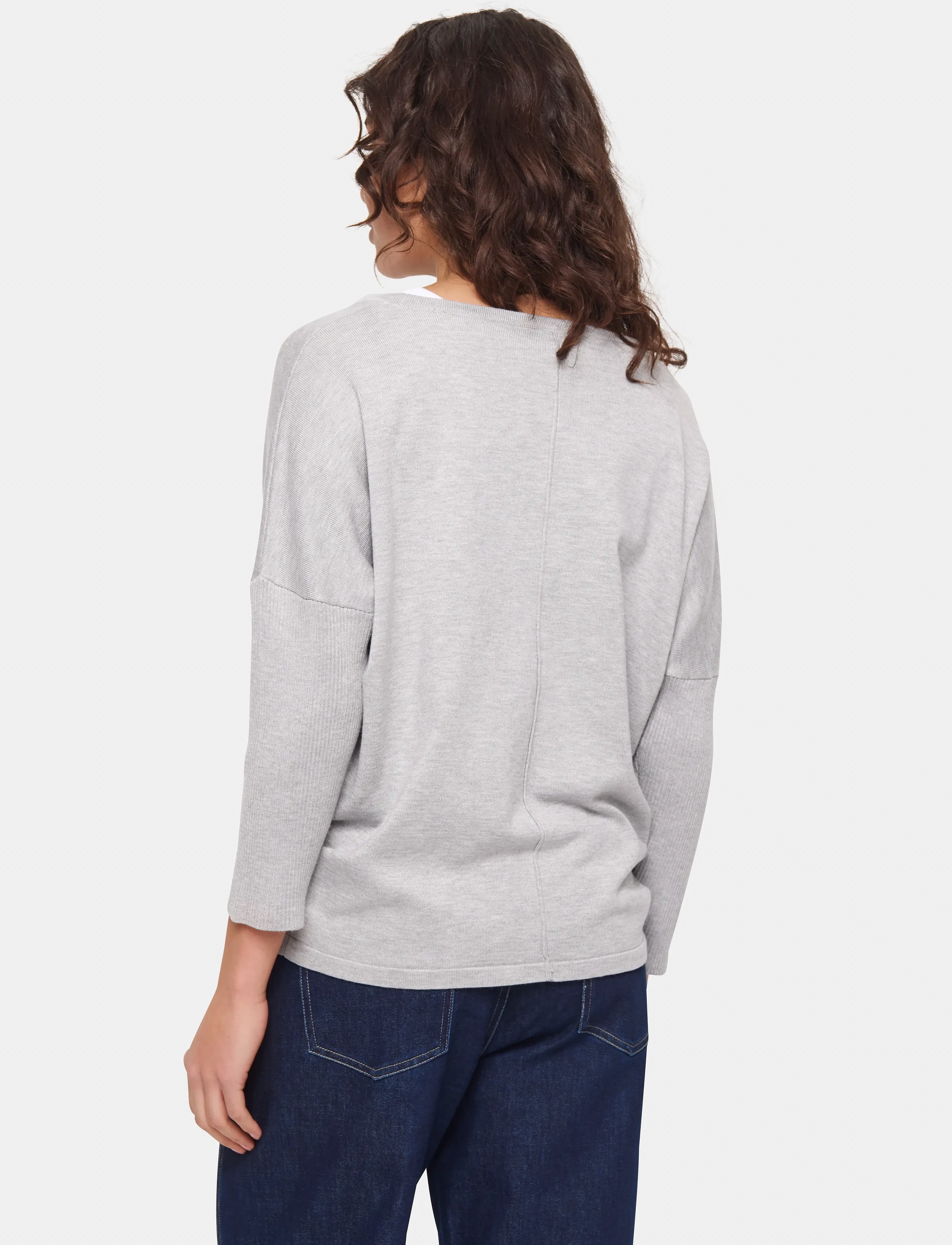 Saint Tropez - A2561, MilaSZ R-Neck Pullover - pullover - pearl grey mel - 4