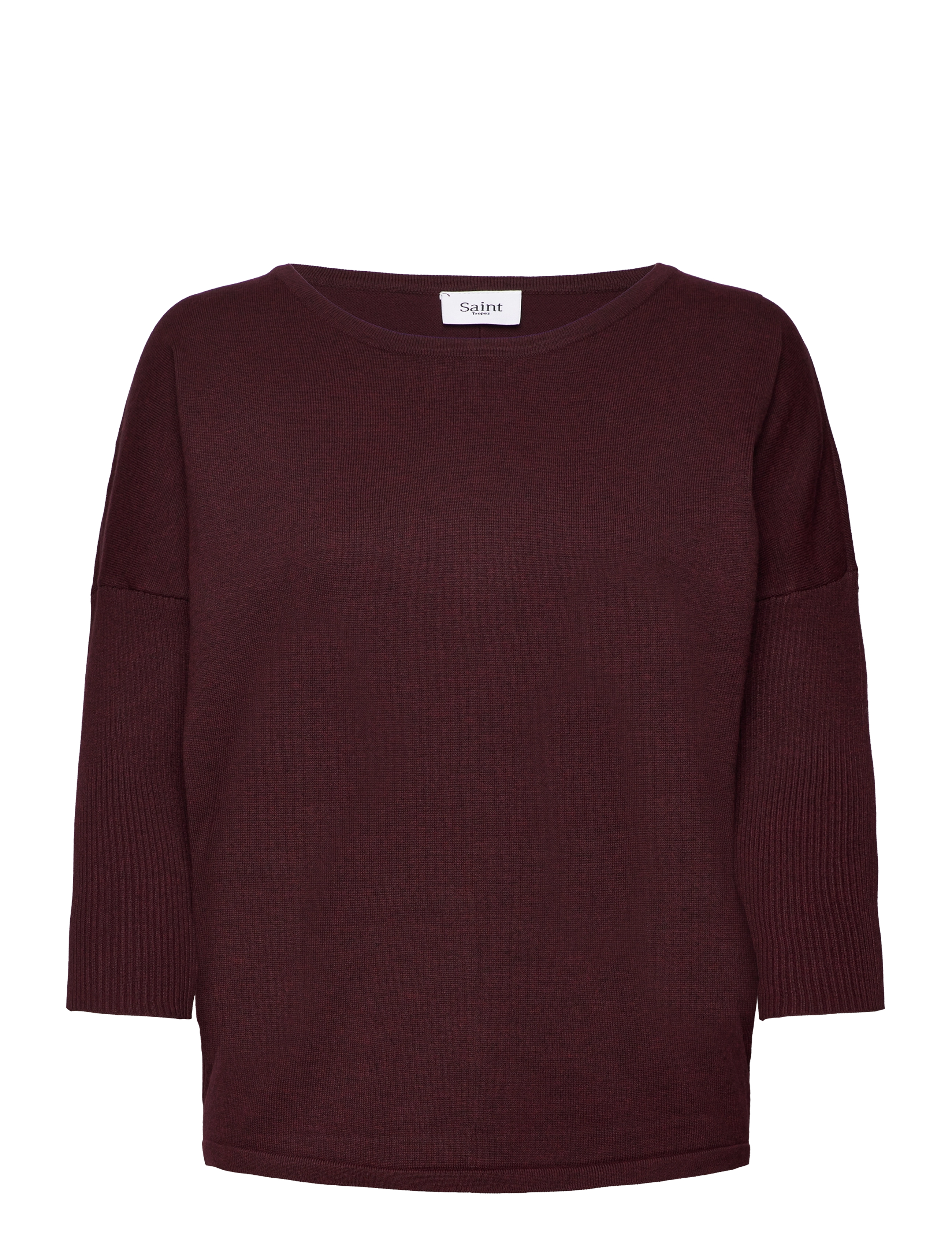 Saint Tropez - A2561, MilaSZ R-Neck Pullover - herbstliche kleidung - tawny port melange - 1