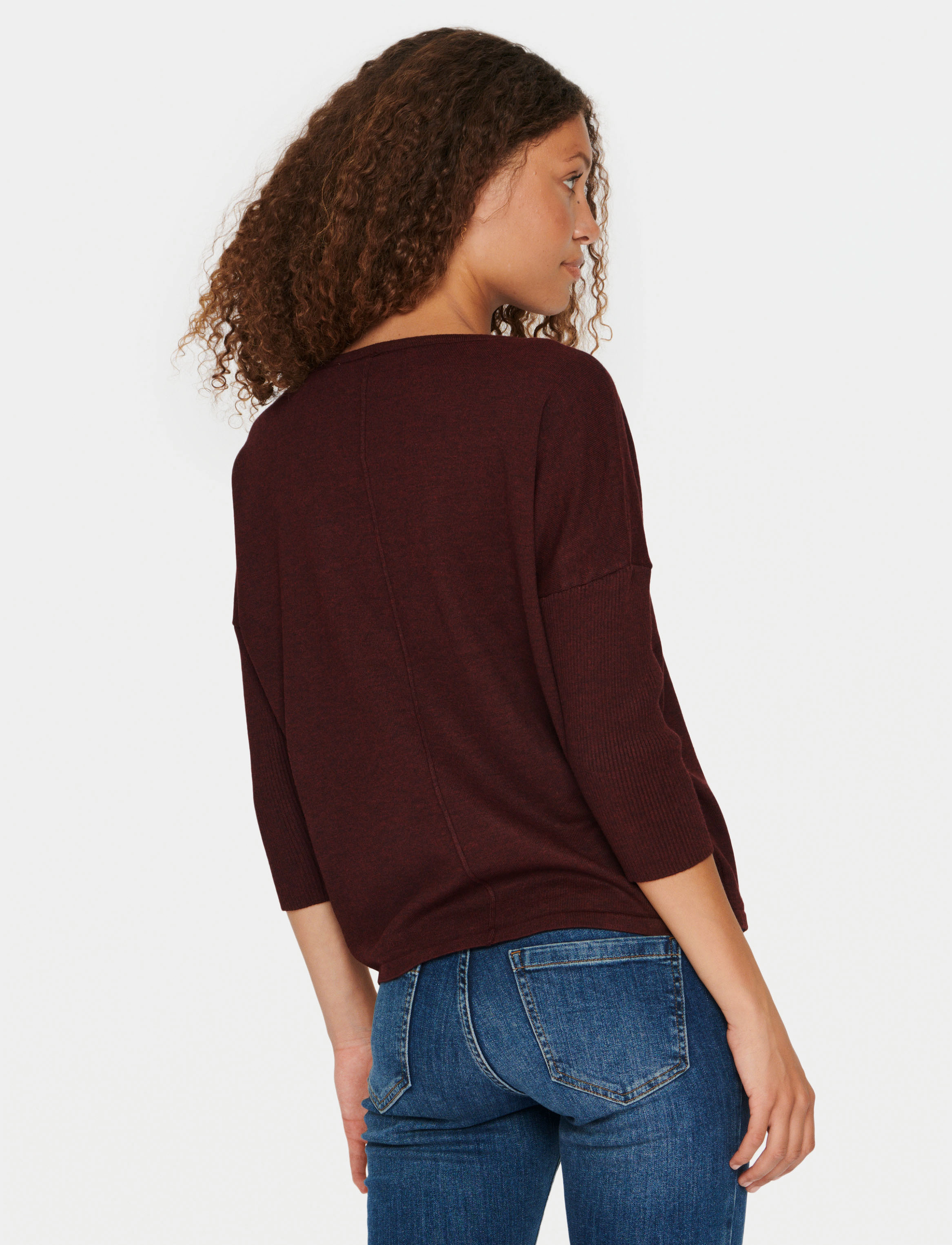 Saint Tropez - A2561, MilaSZ R-Neck Pullover - herbstliche kleidung - tawny port melange - 4