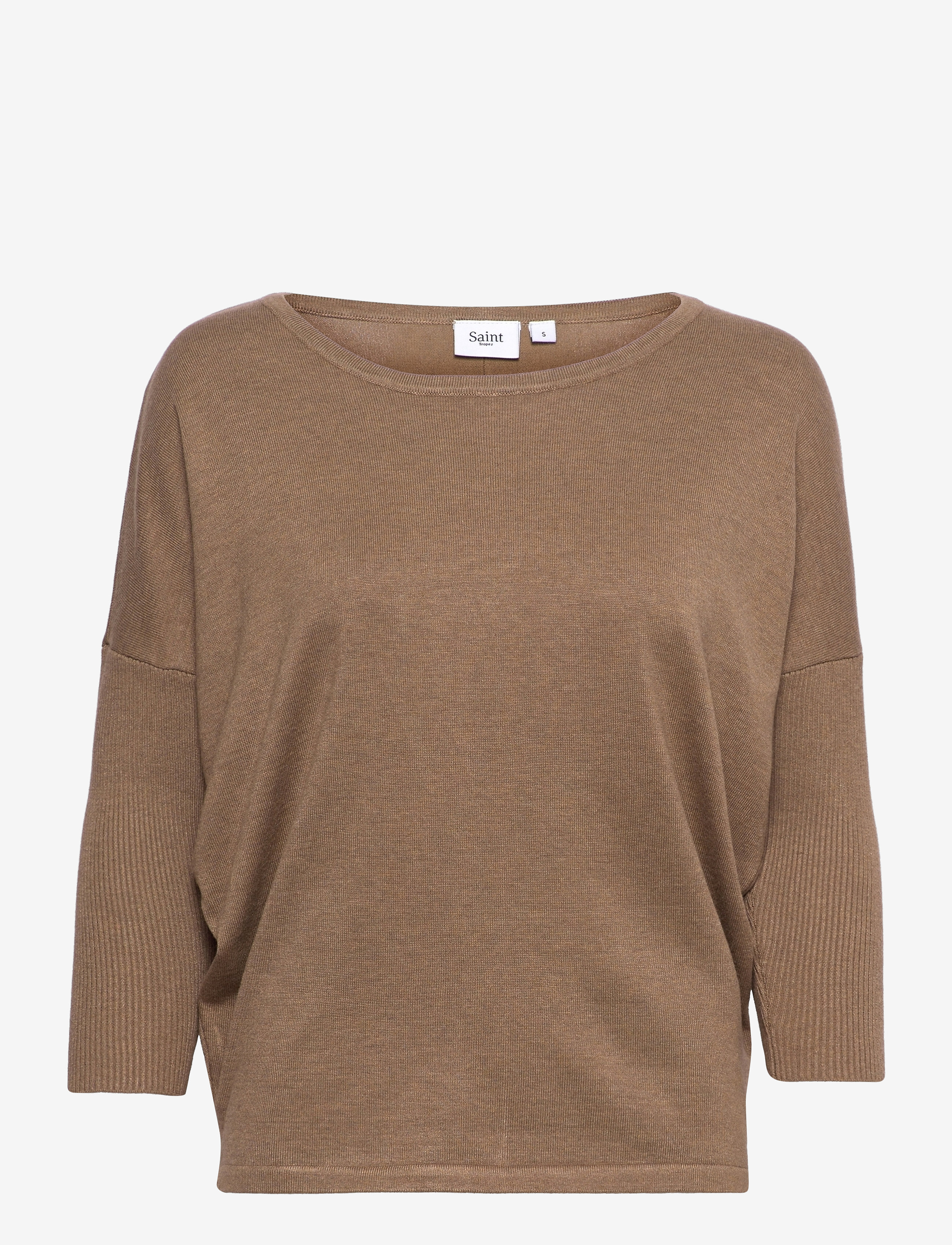 Saint Tropez - A2561, MilaSZ R-Neck Pullover - lägsta priserna - tiger's eye melange - 1