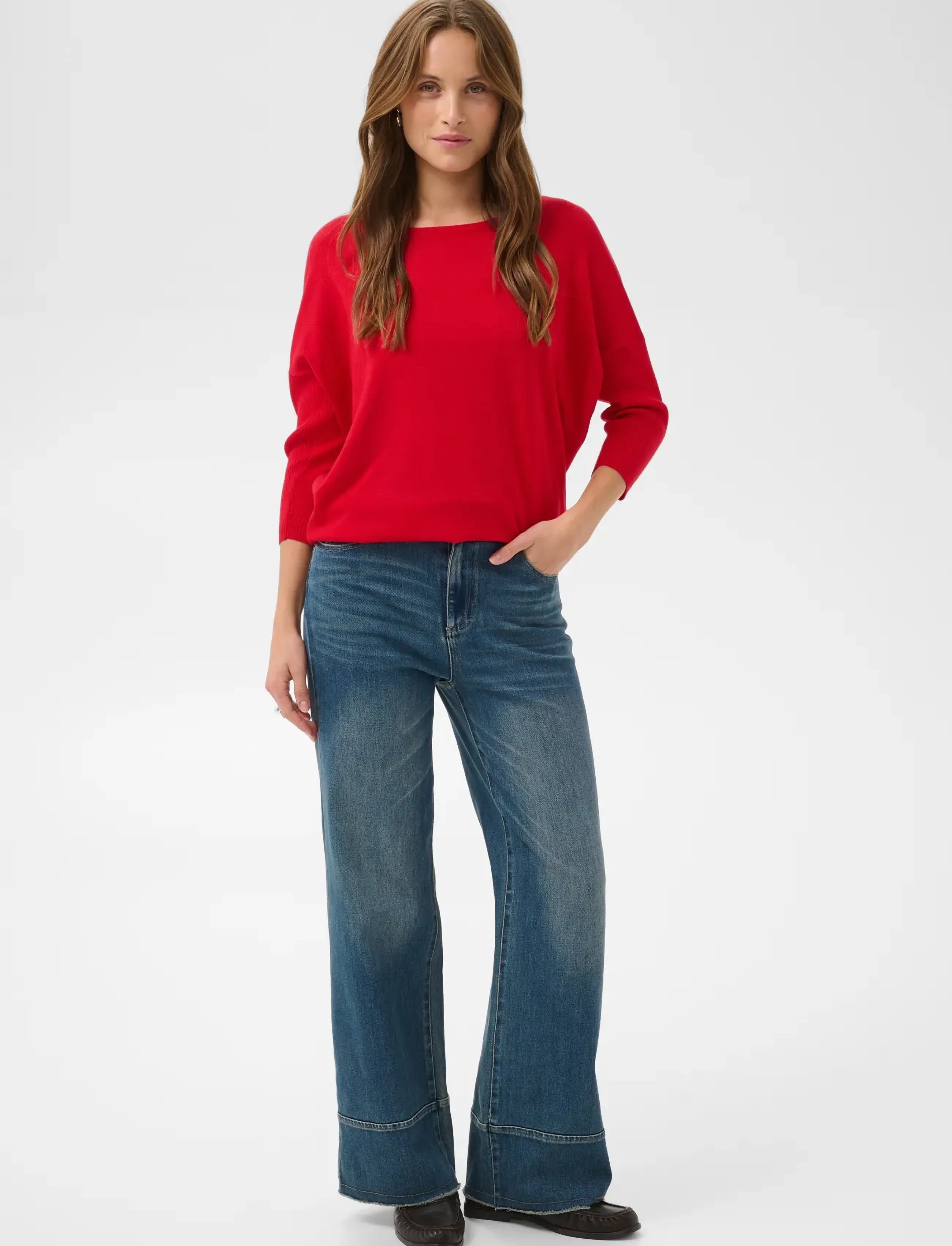 Saint Tropez - A2561, MilaSZ R-Neck Pullover - herbstliche kleidung - true red - 3