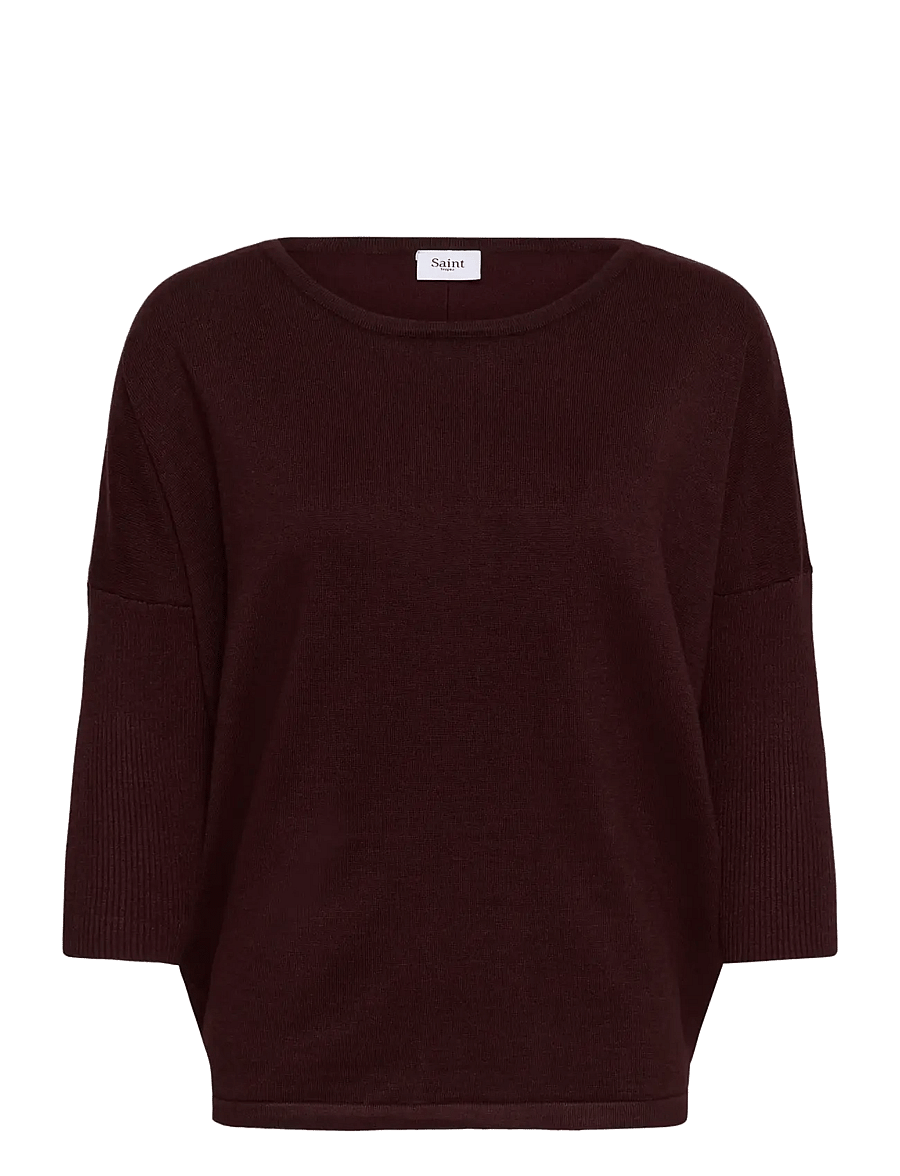 Saint Tropez - A2561, MilaSZ R-Neck Pullover - pullover - winetasting melange - 1