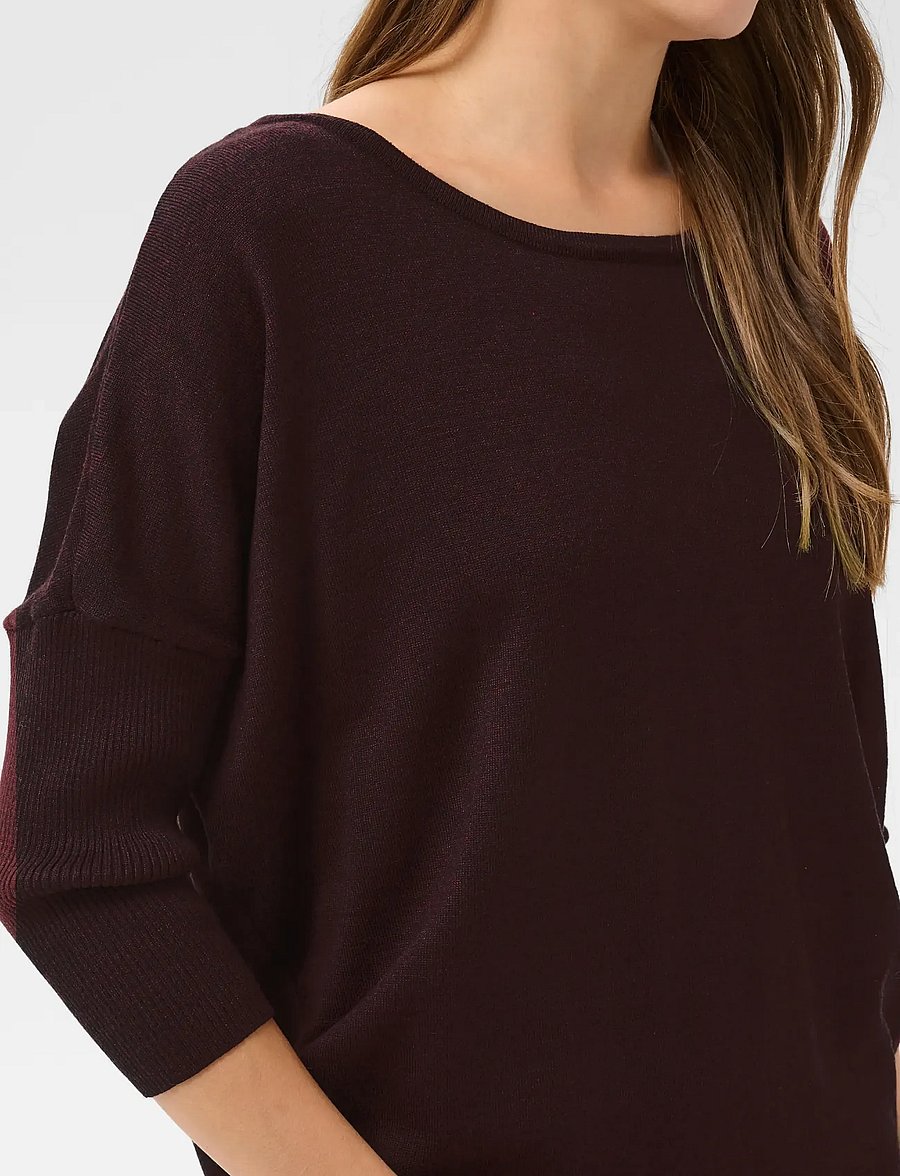 Saint Tropez - A2561, MilaSZ R-Neck Pullover - pullover - winetasting melange - 5