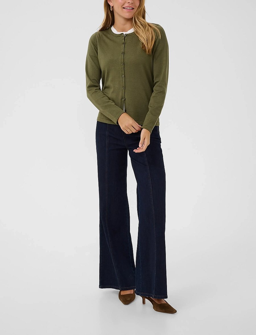 Saint Tropez - A8661, MilaSZ R-Neck Cardigan - cardigans - four leaf clover melange - 0