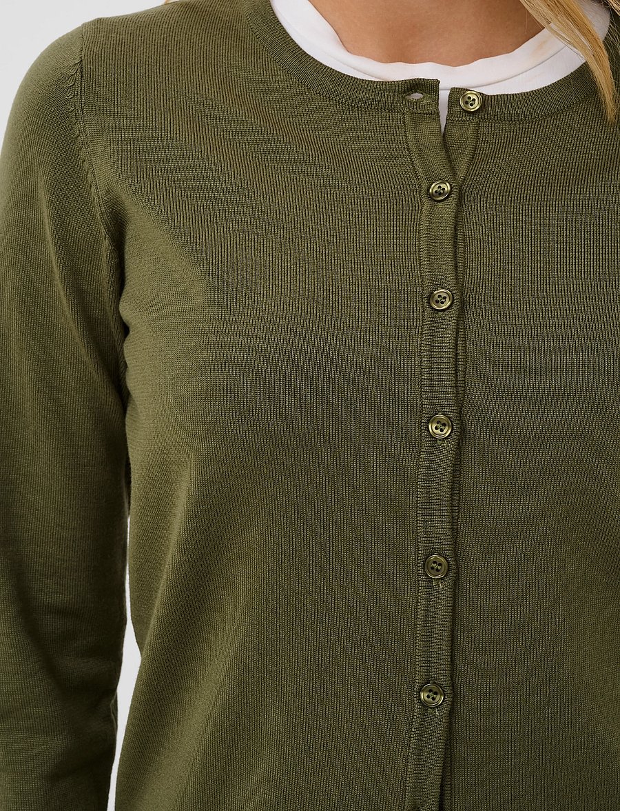 Saint Tropez - A8661, MilaSZ R-Neck Cardigan - cardigans - four leaf clover melange - 4
