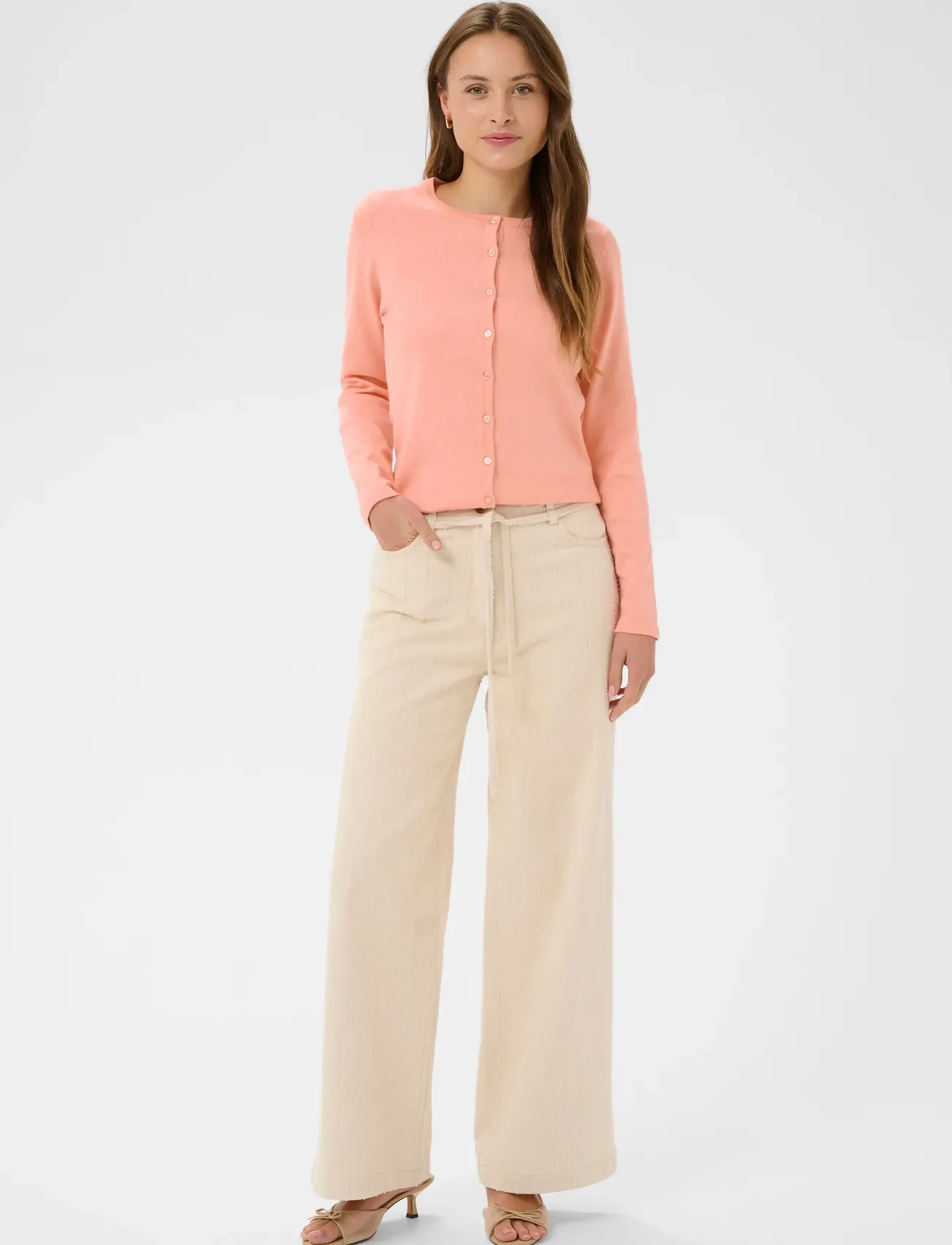 Saint Tropez - A8661, MilaSZ R-Neck Cardigan - kardiganid - blooming dahlia melange - 3