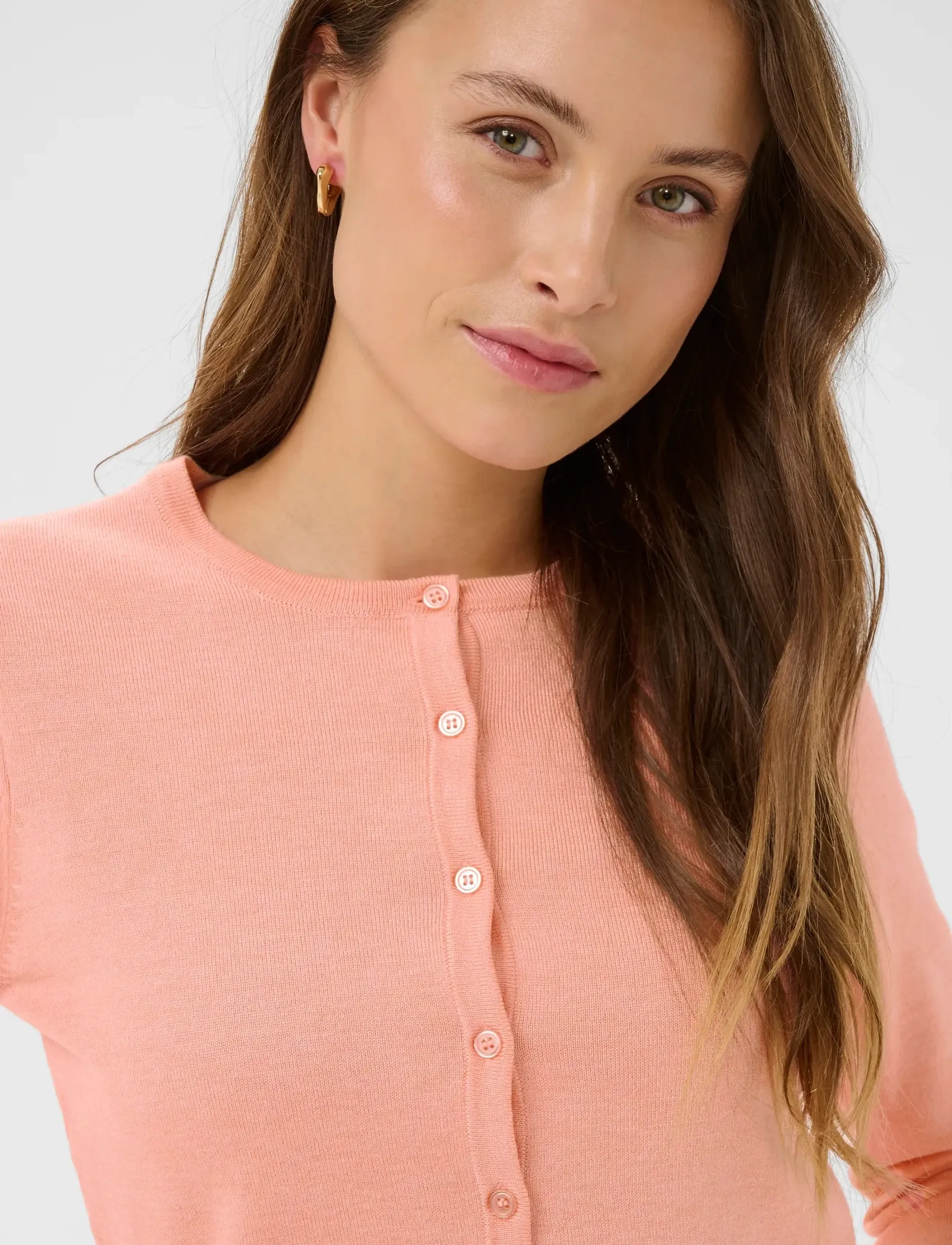 Saint Tropez - A8661, MilaSZ R-Neck Cardigan - kardiganid - blooming dahlia melange - 5