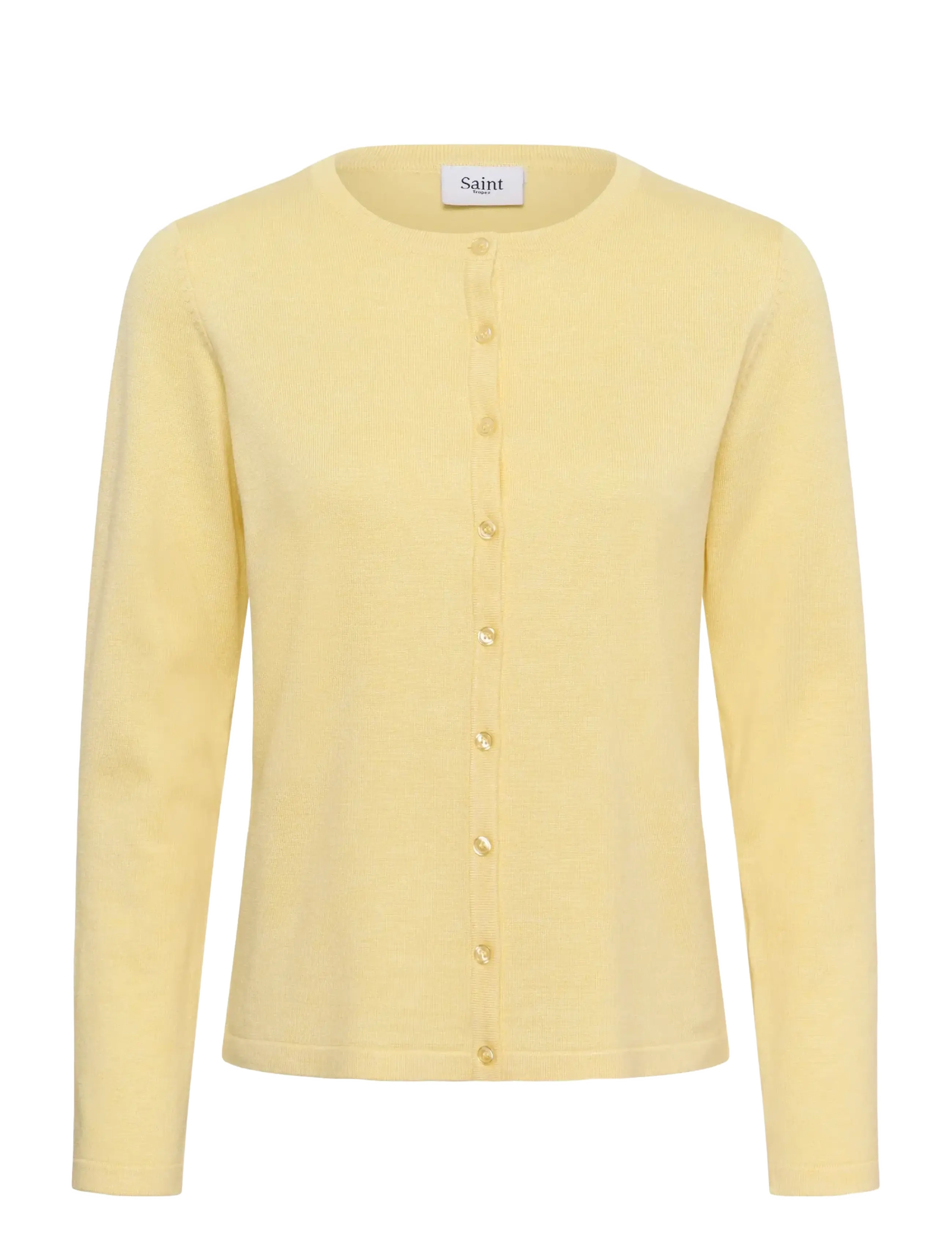 Saint Tropez A8661, MilaSZ R-Neck Cardigan - Strik - PINEAPPLE SLICE MELANGE / yellow