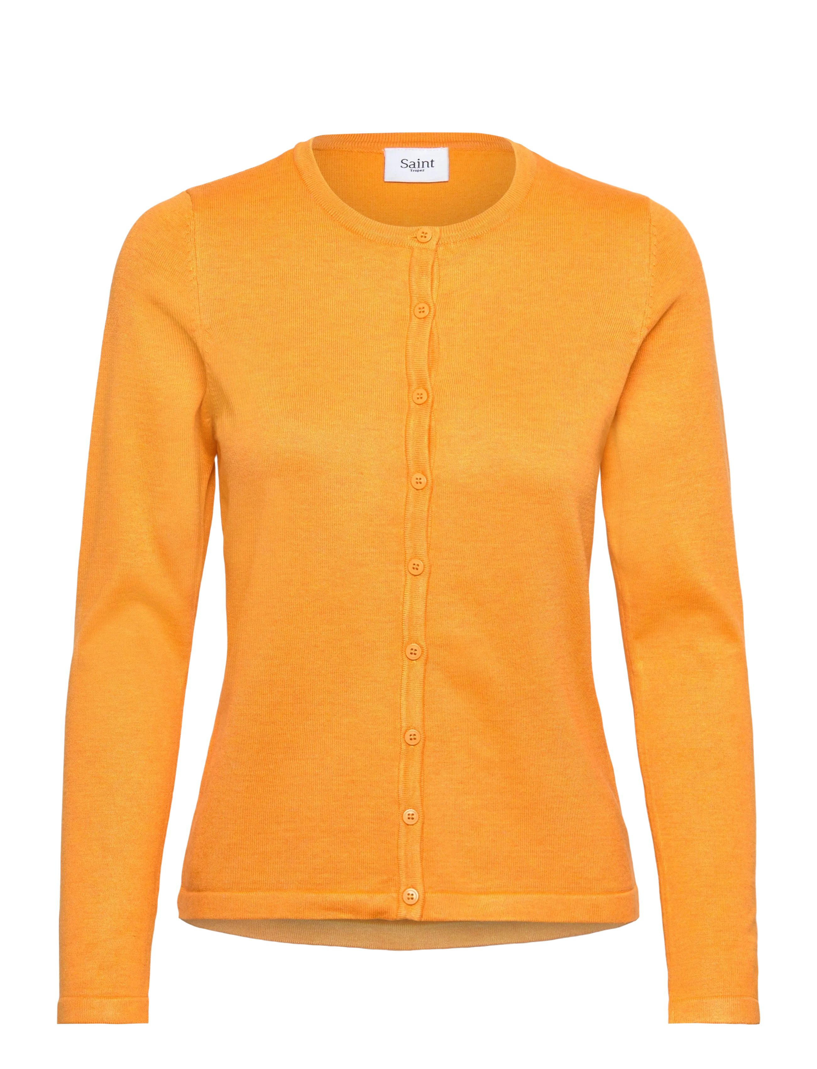 Saint Tropez A8661, MilaSZ R-Neck Cardigan - Kleding - APRICOT MELANGE / orange