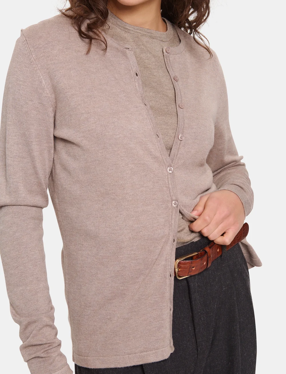 Saint Tropez - A8661, MilaSZ R-Neck Cardigan - neuletakit - atmos melange - 5