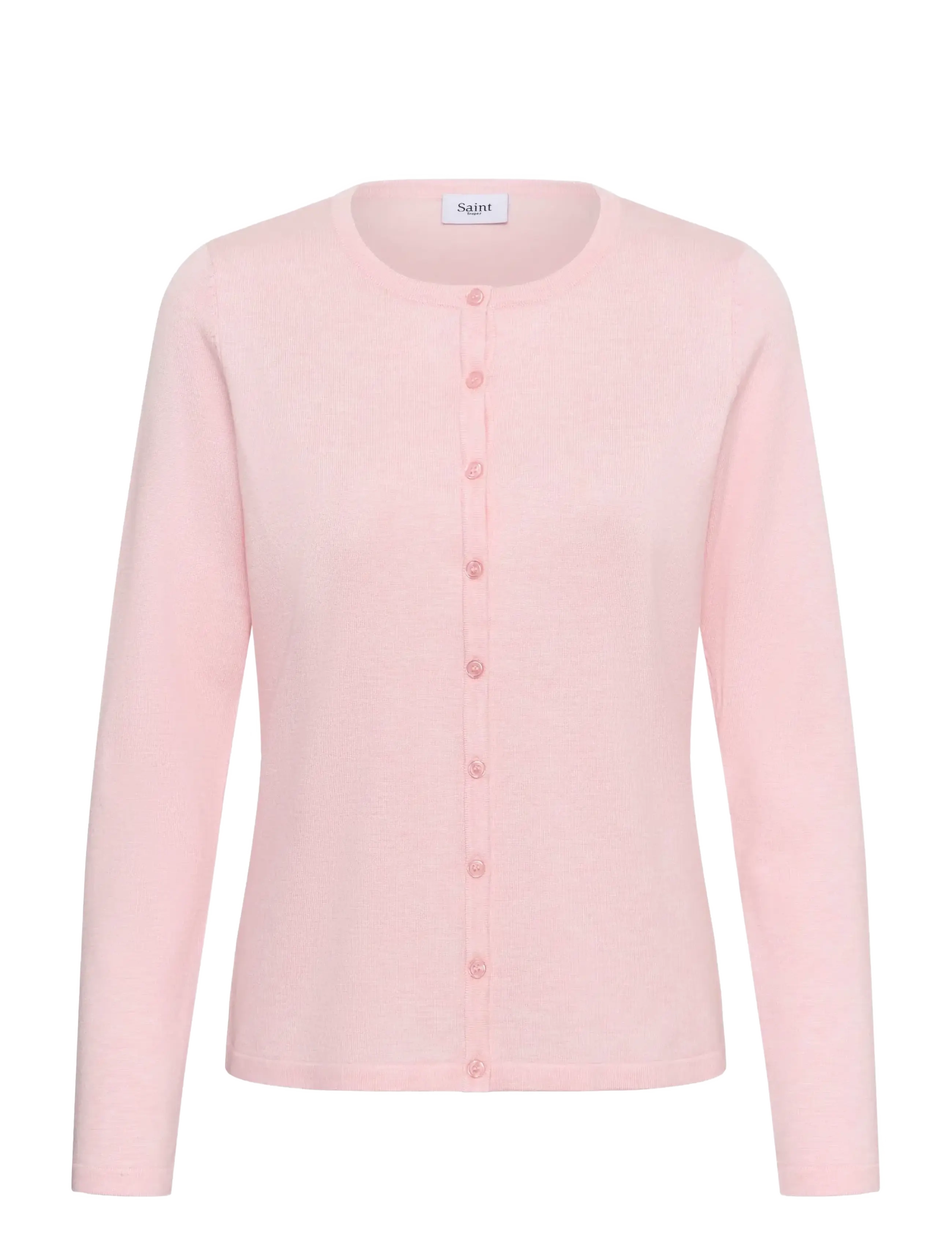 Saint Tropez A8661, MilaSZ R-Neck Cardigan - Strik - BALLERINA MELANGE / pink/rose