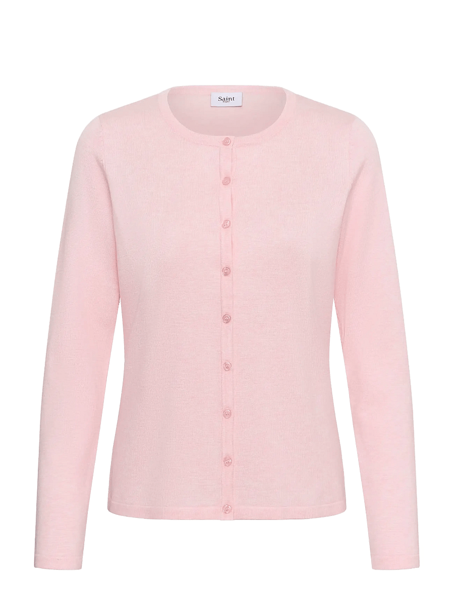 Saint Tropez - A8661, MilaSZ R-Neck Cardigan - strickjacken - ballerina melange - 1