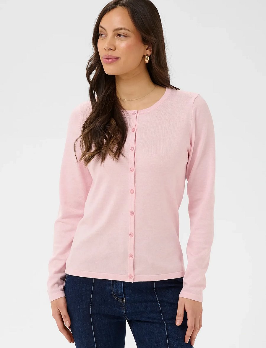 Saint Tropez - A8661, MilaSZ R-Neck Cardigan - strickjacken - ballerina melange - 0