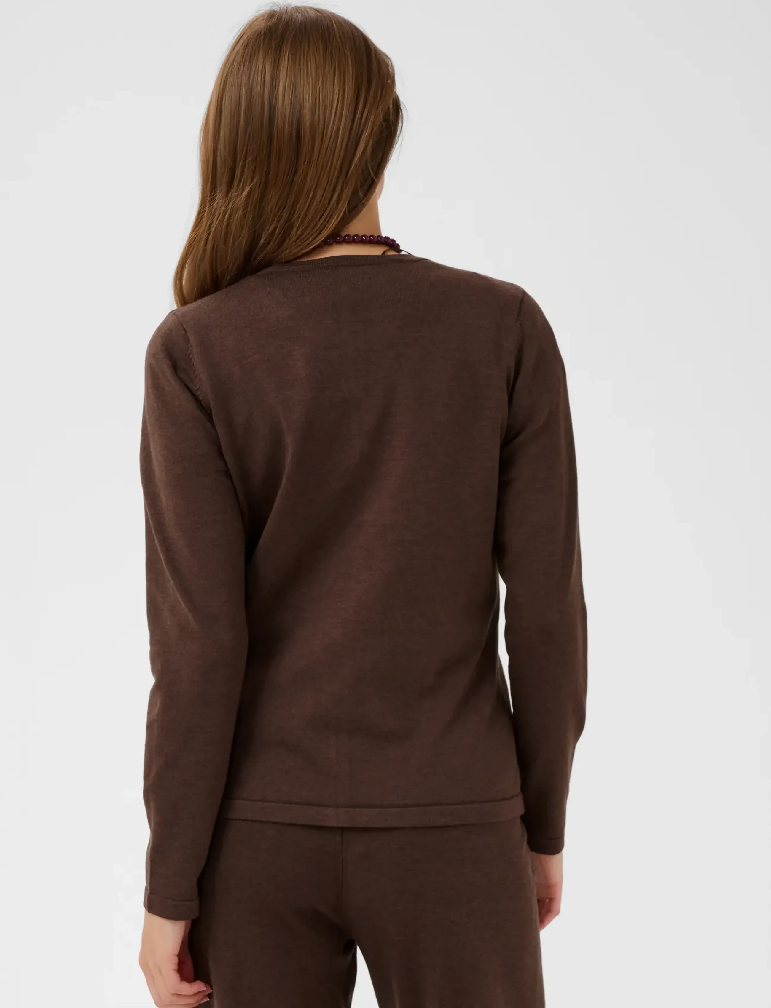 Saint Tropez - A8661, MilaSZ R-Neck Cardigan - cardigans - bracken melange - 4