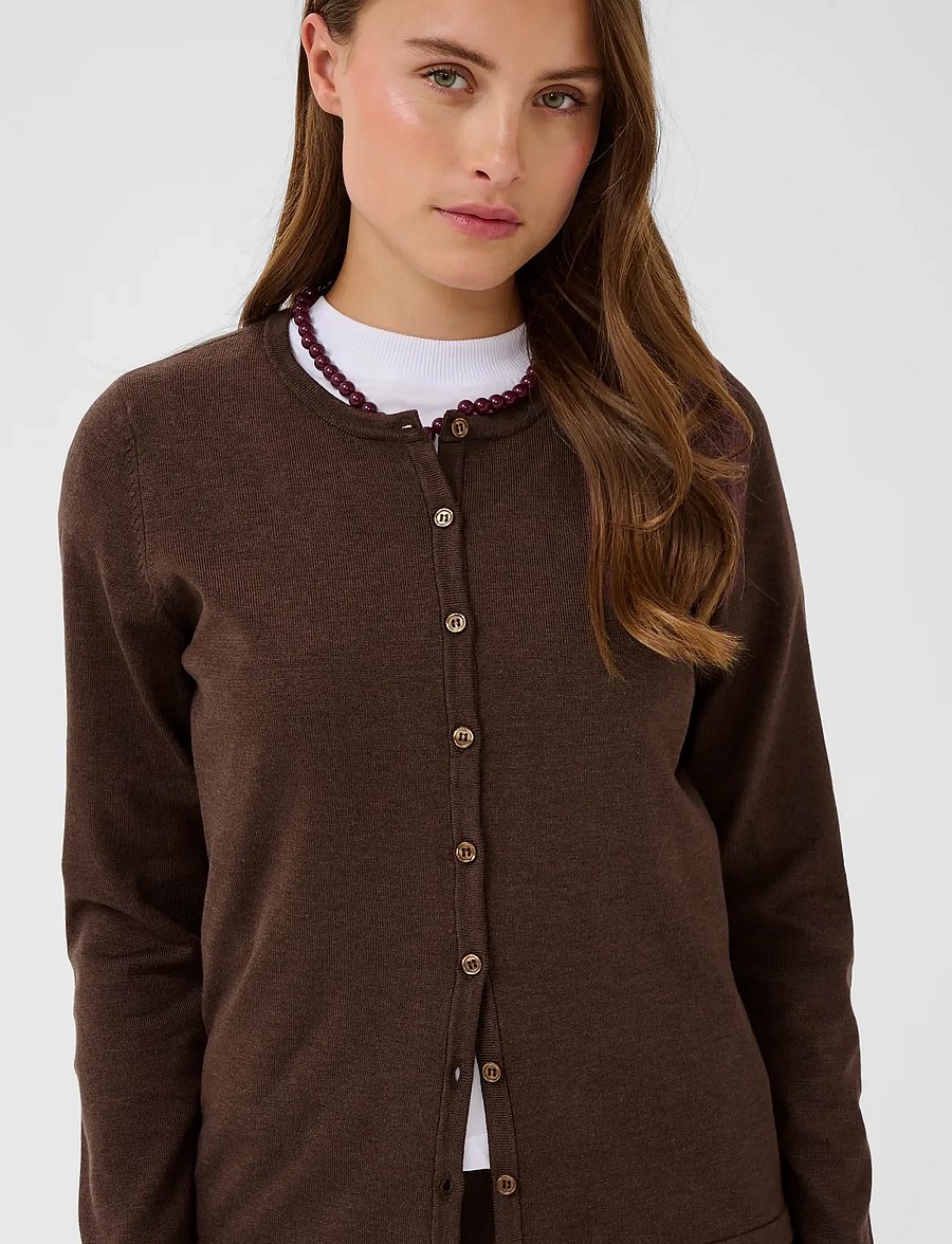 Saint Tropez - A8661, MilaSZ R-Neck Cardigan - strickjacken - bracken melange - 5