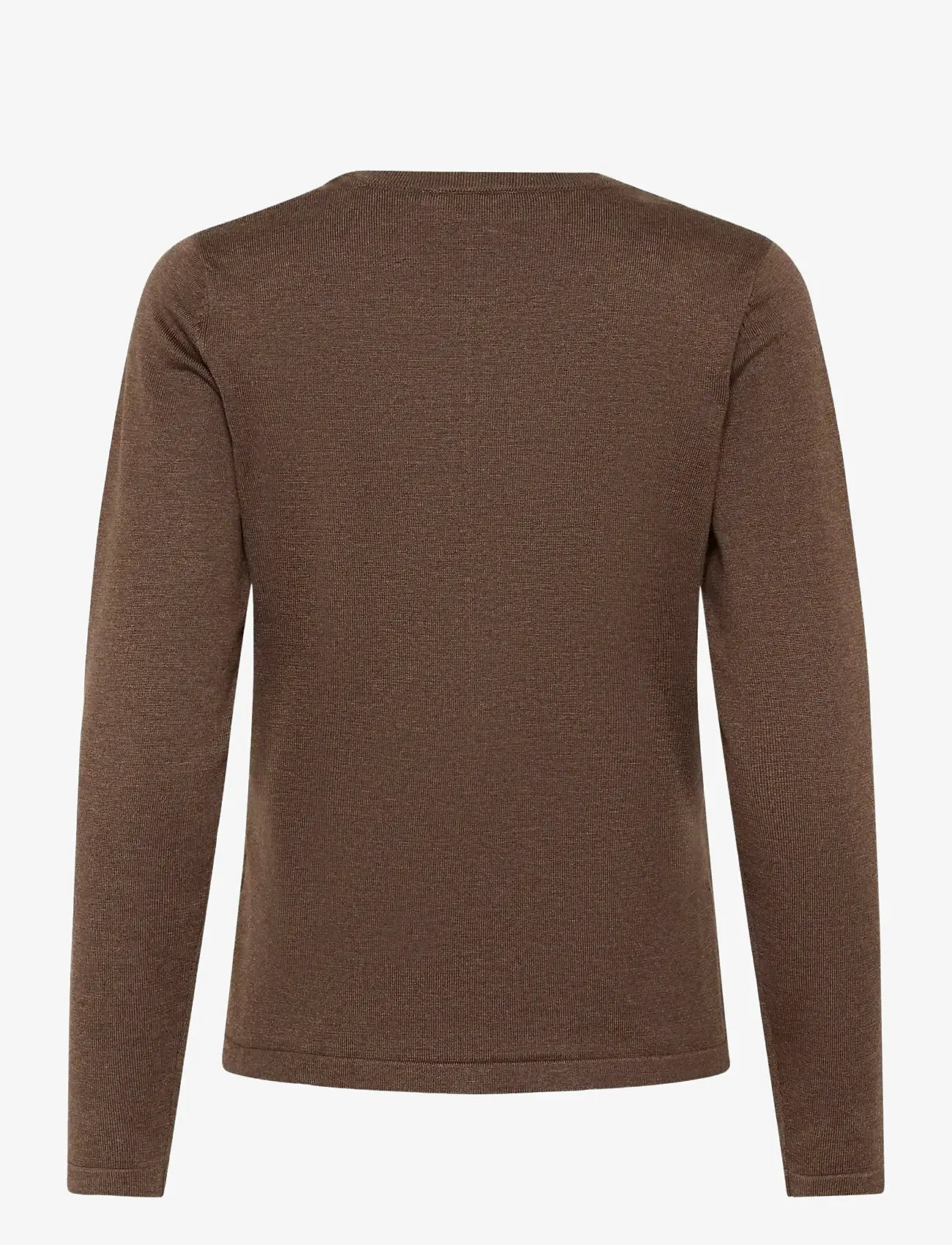 Saint Tropez - A8661, MilaSZ R-Neck Cardigan - koftor - fondue fudge melange - 1