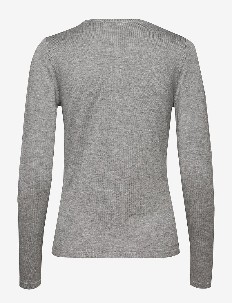 Saint Tropez - A8661, MilaSZ R-Neck Cardigan - kardiganai - pearl grey mel - 2