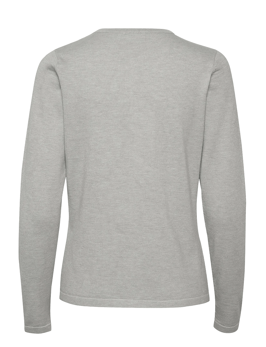 Saint Tropez - A8661, MilaSZ R-Neck Cardigan - koftor - pearl grey mel - 2