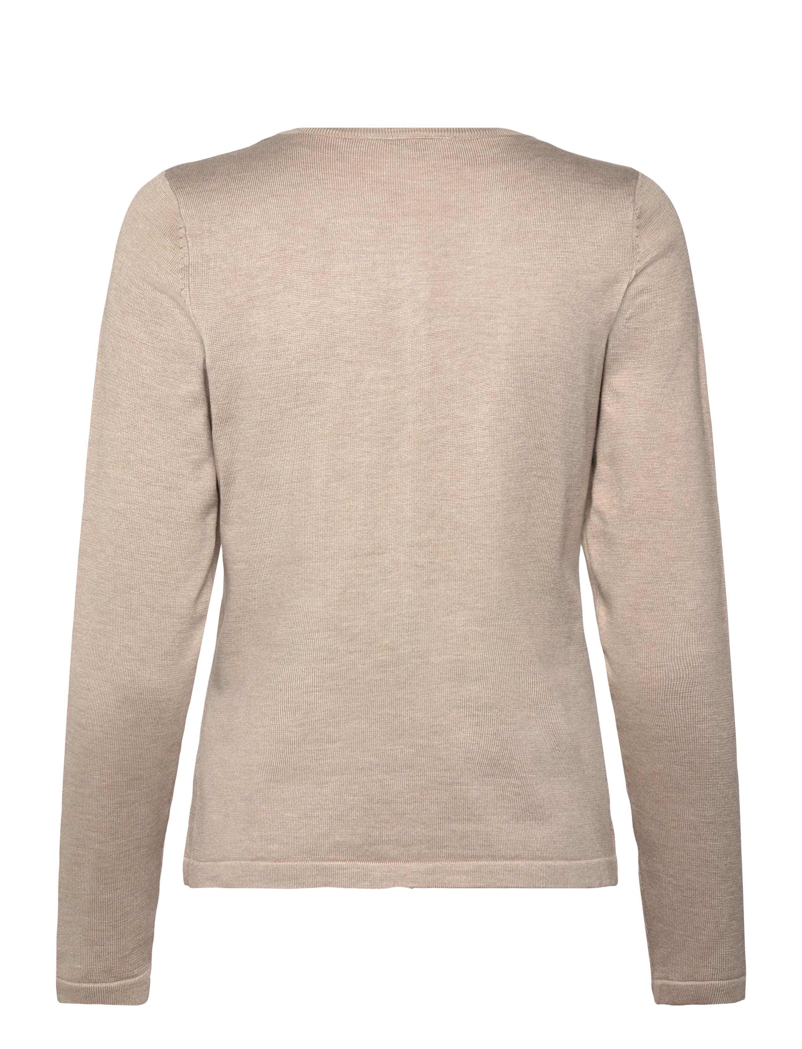 Saint Tropez - A8661, MilaSZ R-Neck Cardigan - cardigans - plaza taupe melange - 1