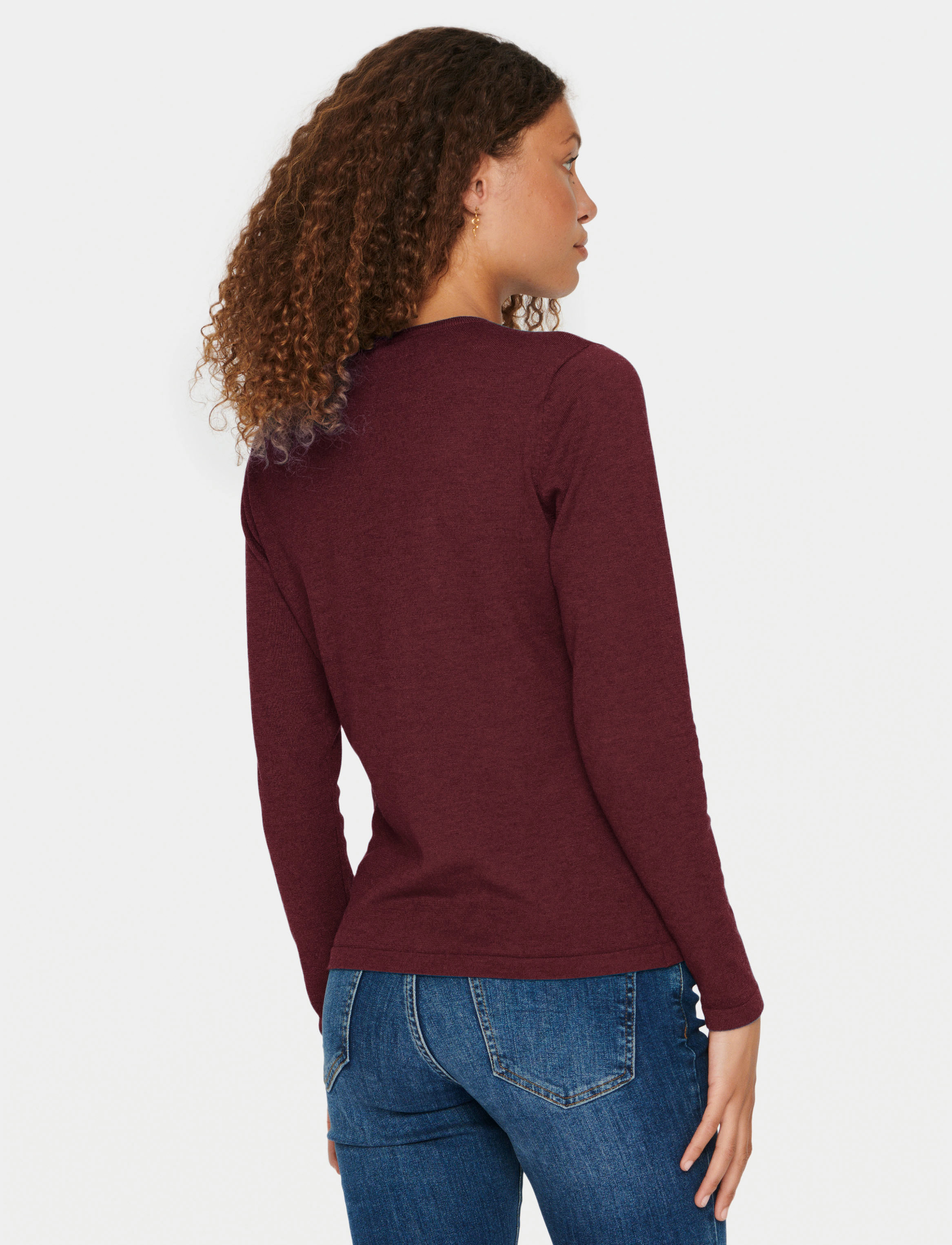 Saint Tropez - A8661, MilaSZ R-Neck Cardigan - lägsta priserna - tawny port melange - 4