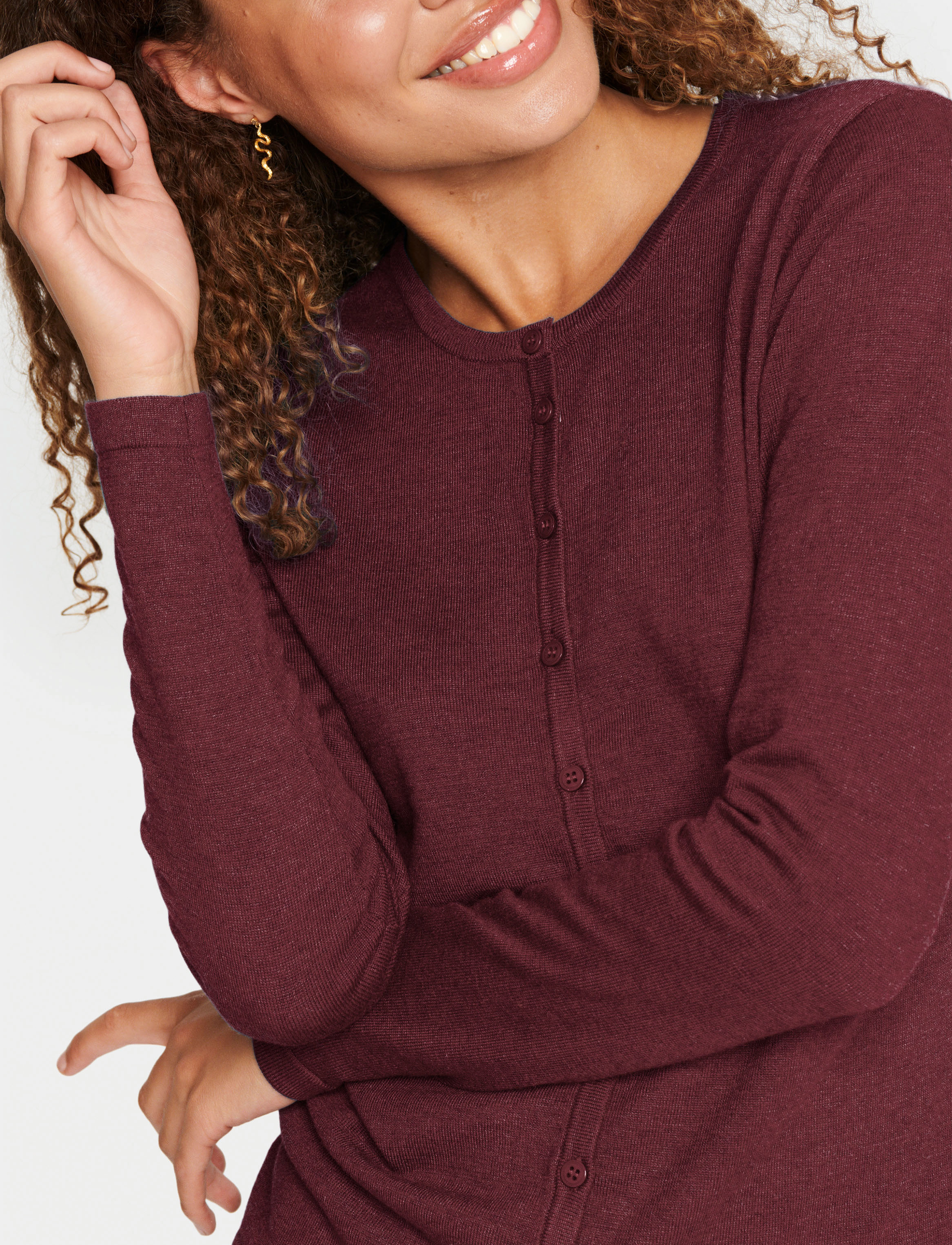 Saint Tropez - A8661, MilaSZ R-Neck Cardigan - lägsta priserna - tawny port melange - 5